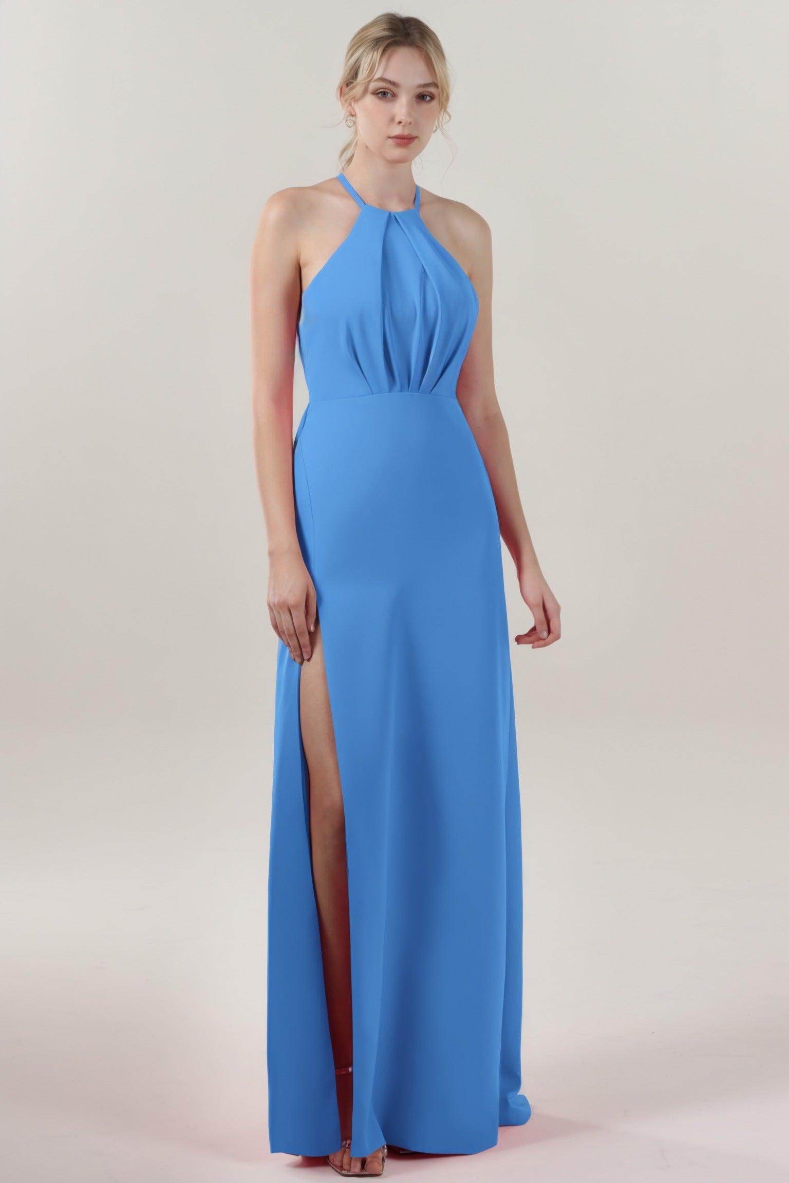 Sheath-Column Maxi Stretch Crepe Formal Dress CS0597