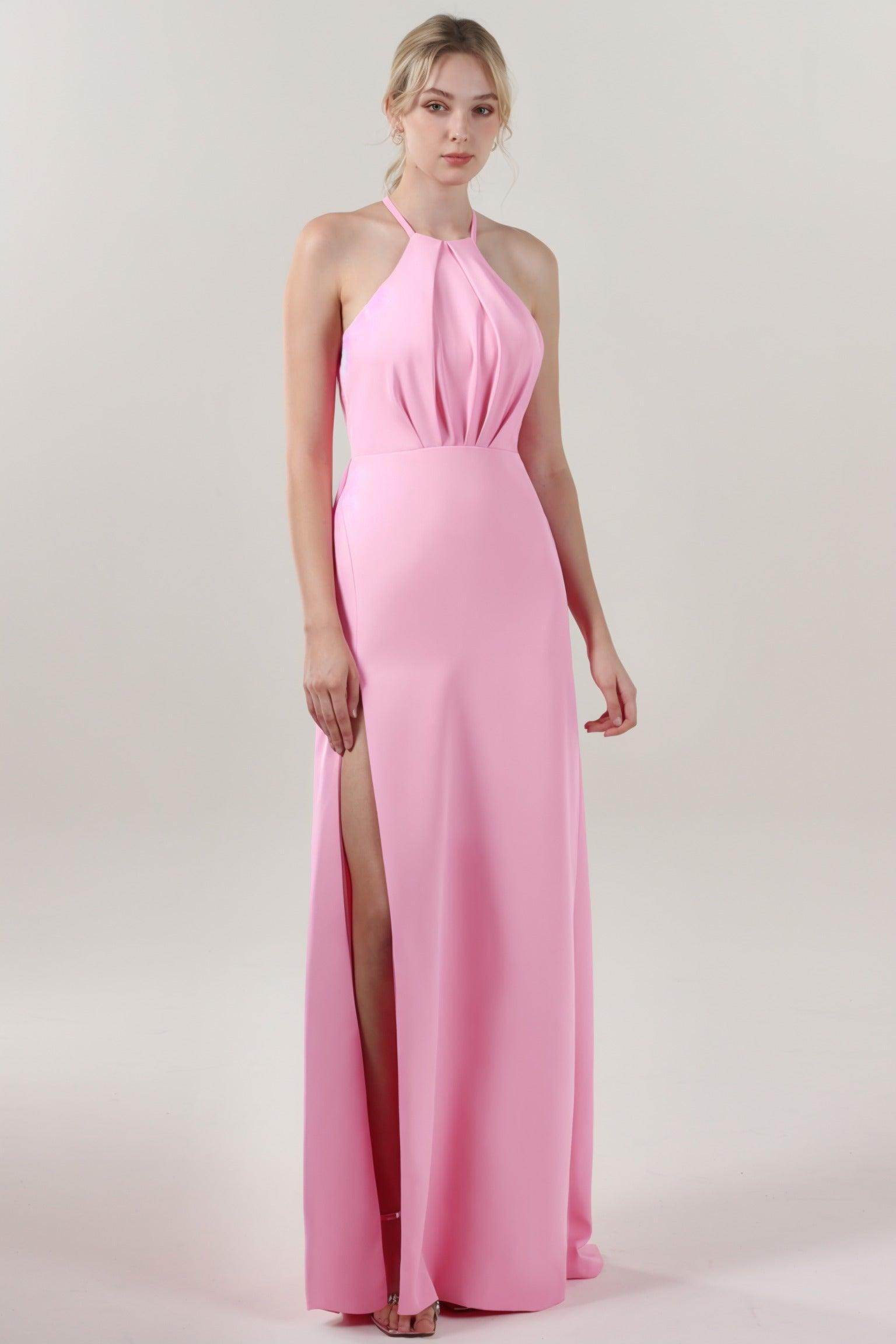 Sheath-Column Maxi Stretch Crepe Formal Dress CS0597