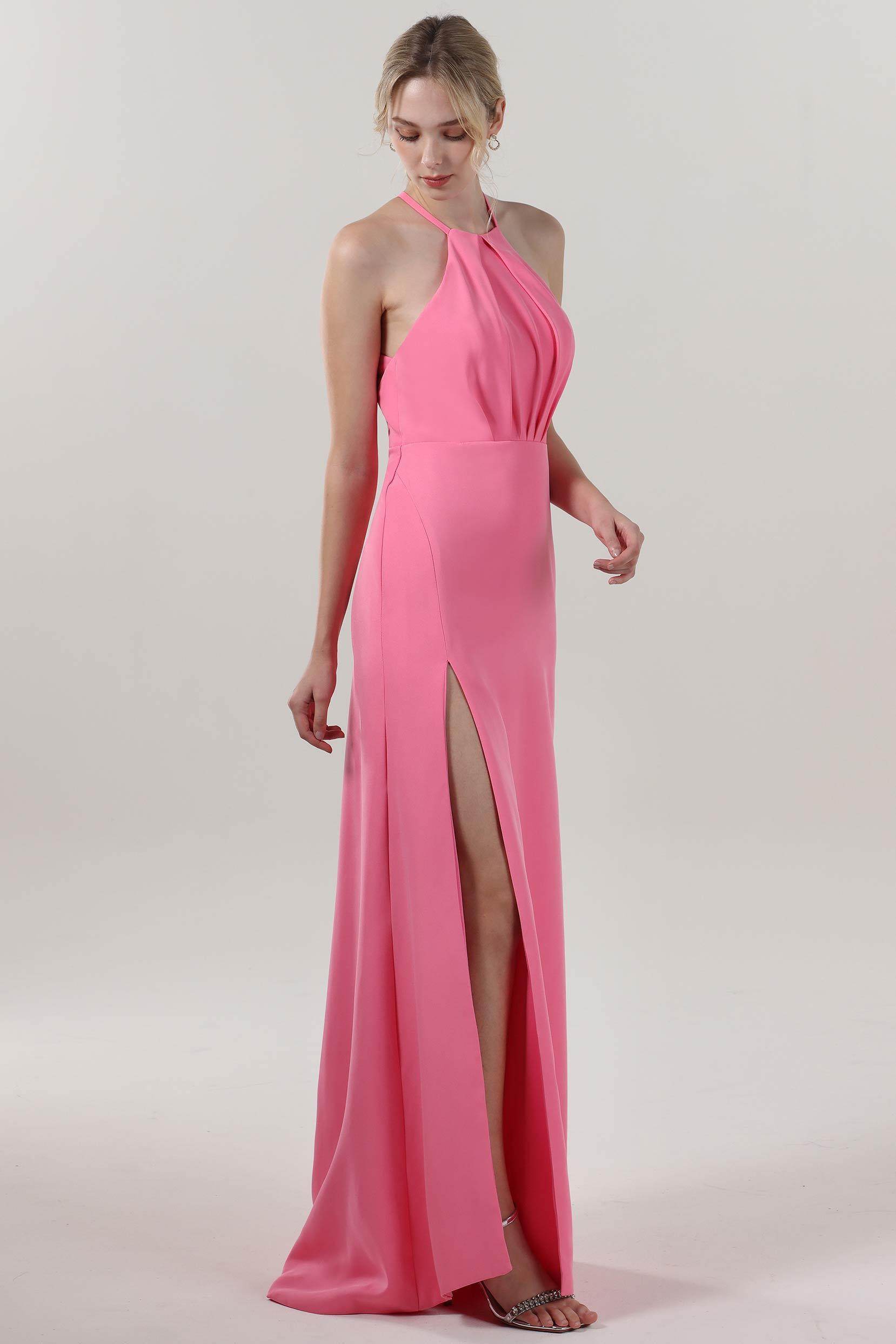 Sheath-Column Maxi Stretch Crepe Formal Dress CS0597