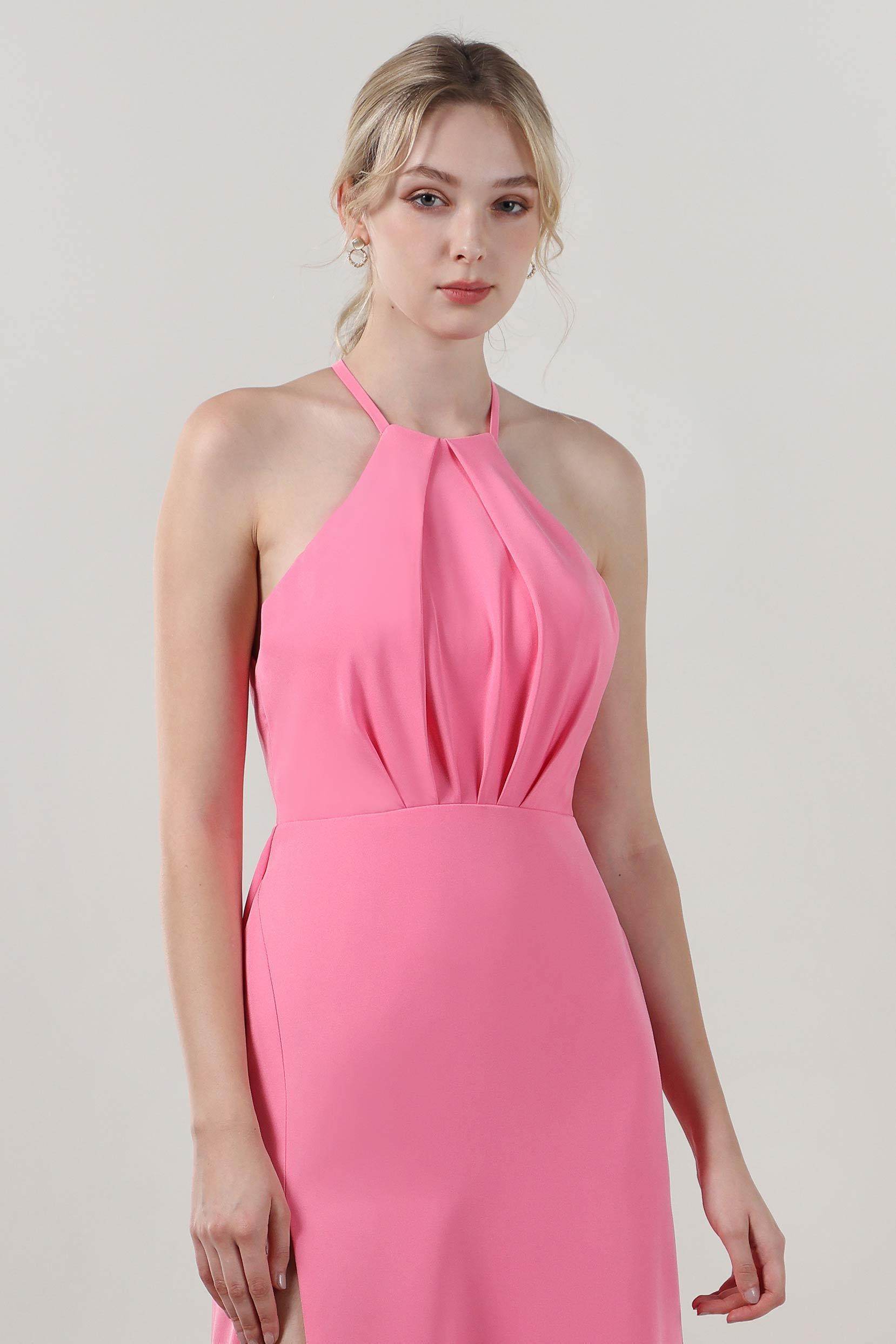 Sheath-Column Maxi Stretch Crepe Formal Dress CS0597