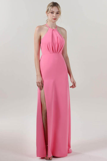 Sheath-Column Maxi Stretch Crepe Formal Dress CS0597