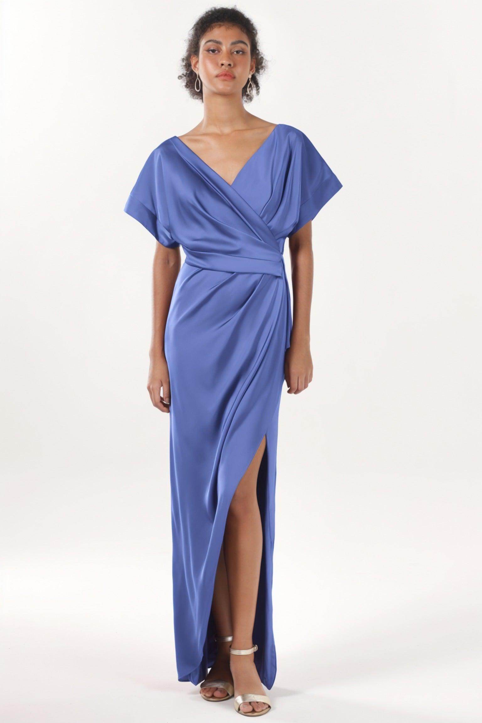 Sheath-Column Maxi Luxe Satin Formal Dress CS0601