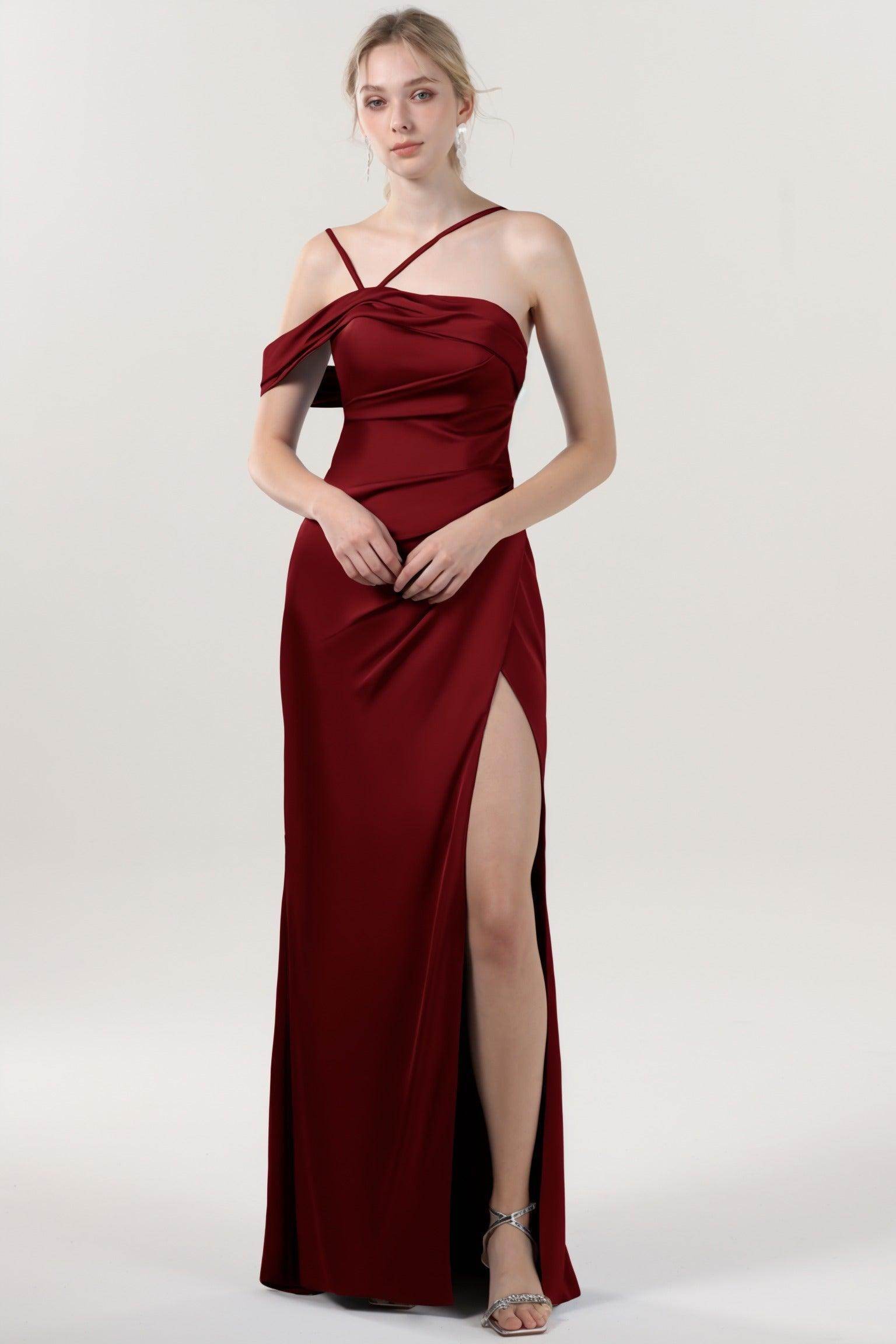 Sheath-Column Maxi Luxe Satin Formal Dress CS0602