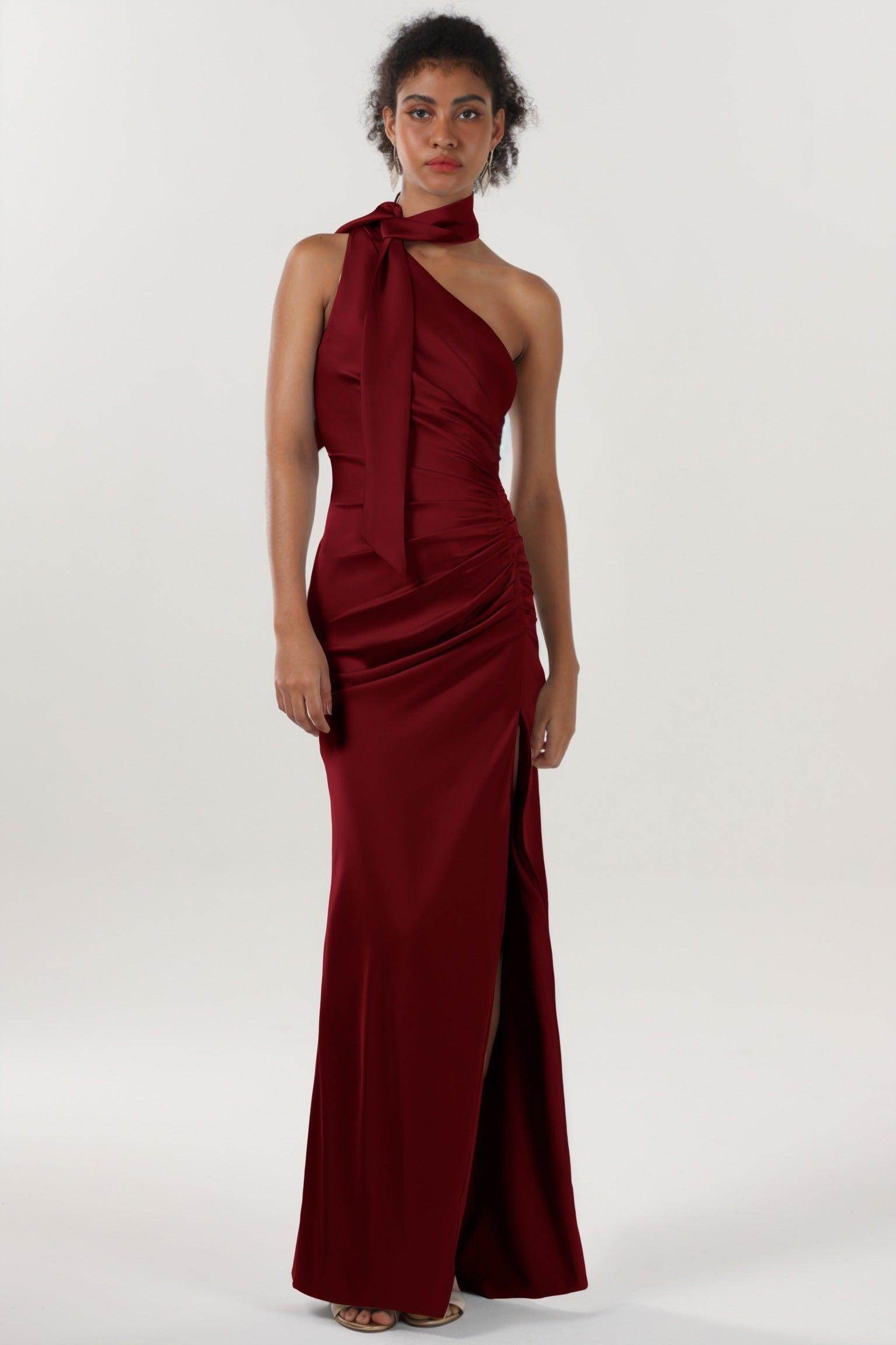 Sheath-Column Maxi Luxe Satin Formal Dress CS0604