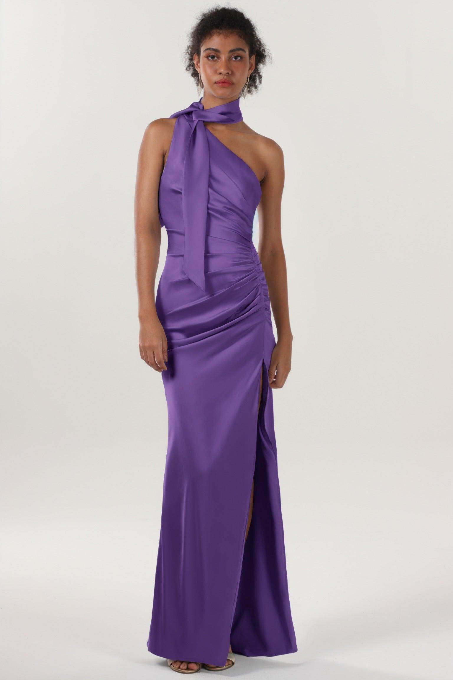 Sheath-Column Maxi Luxe Satin Formal Dress CS0604