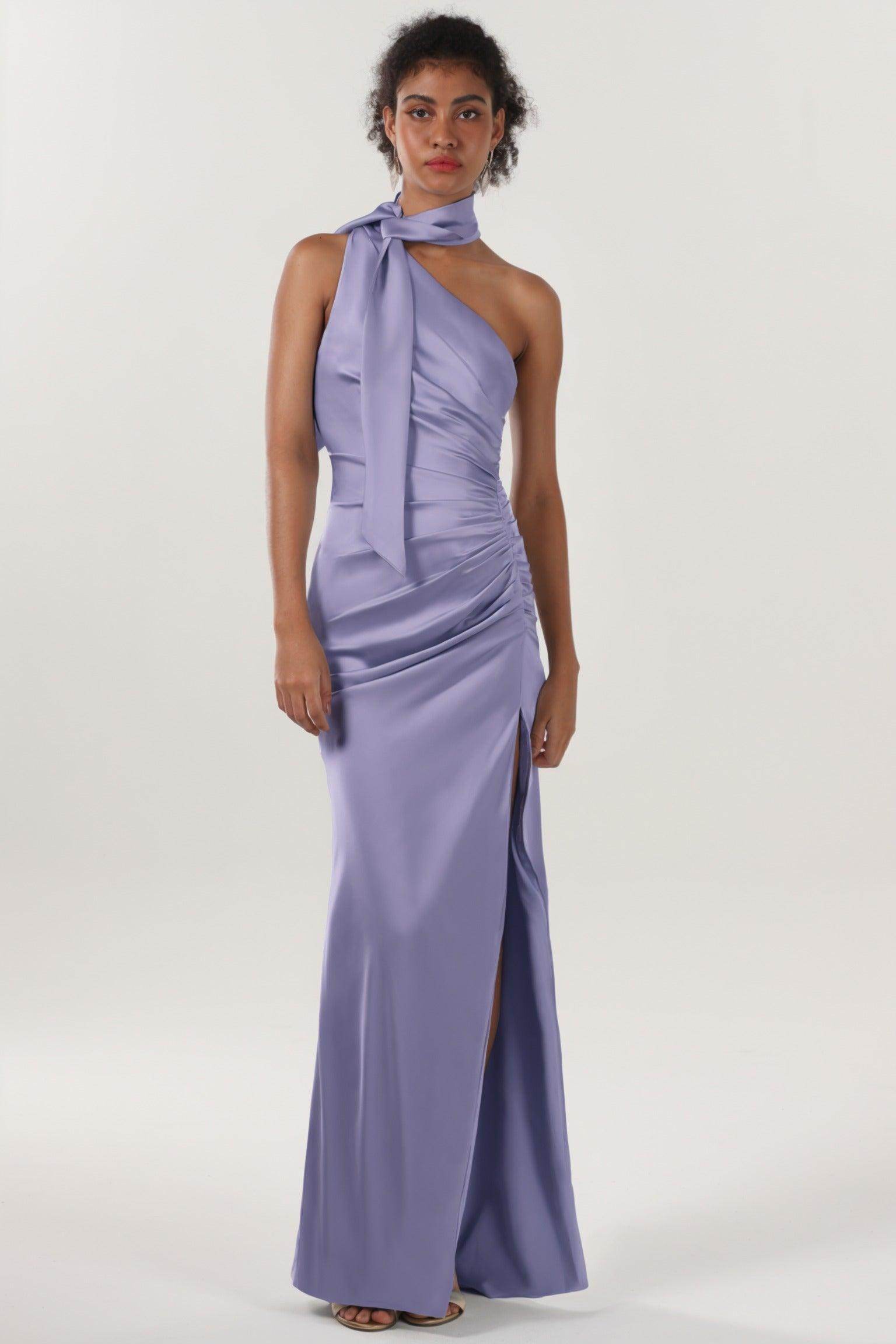 Sheath-Column Maxi Luxe Satin Formal Dress CS0604