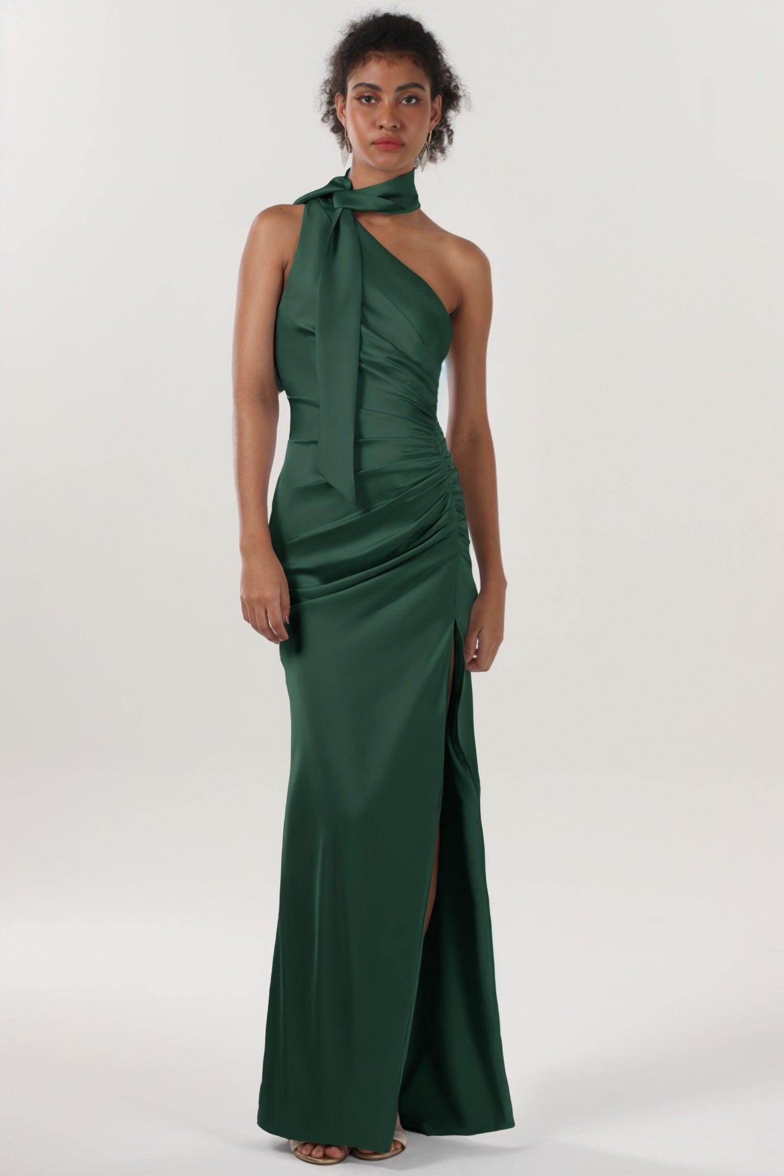 Sheath-Column Maxi Luxe Satin Formal Dress CS0604