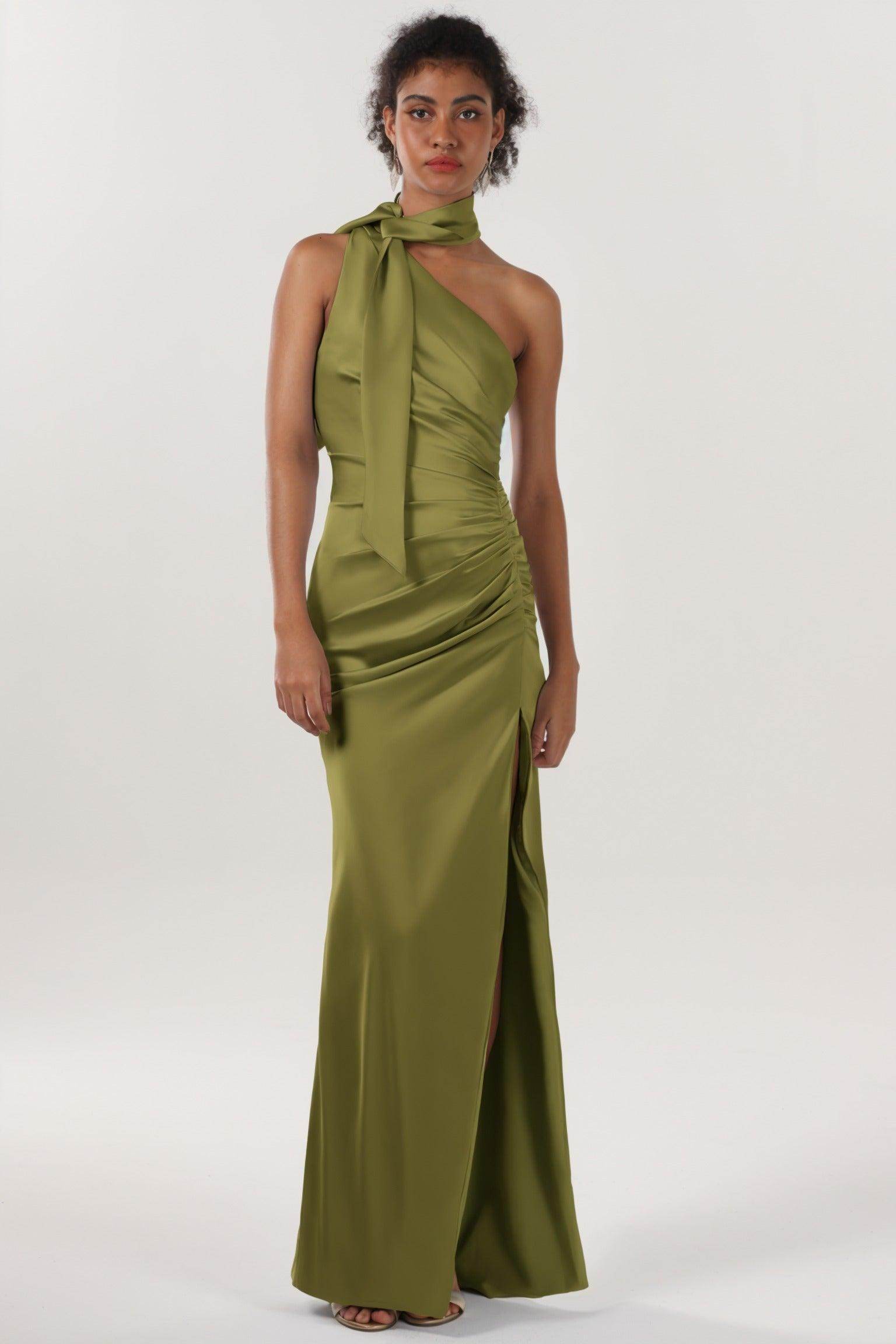 Sheath-Column Maxi Luxe Satin Formal Dress CS0604
