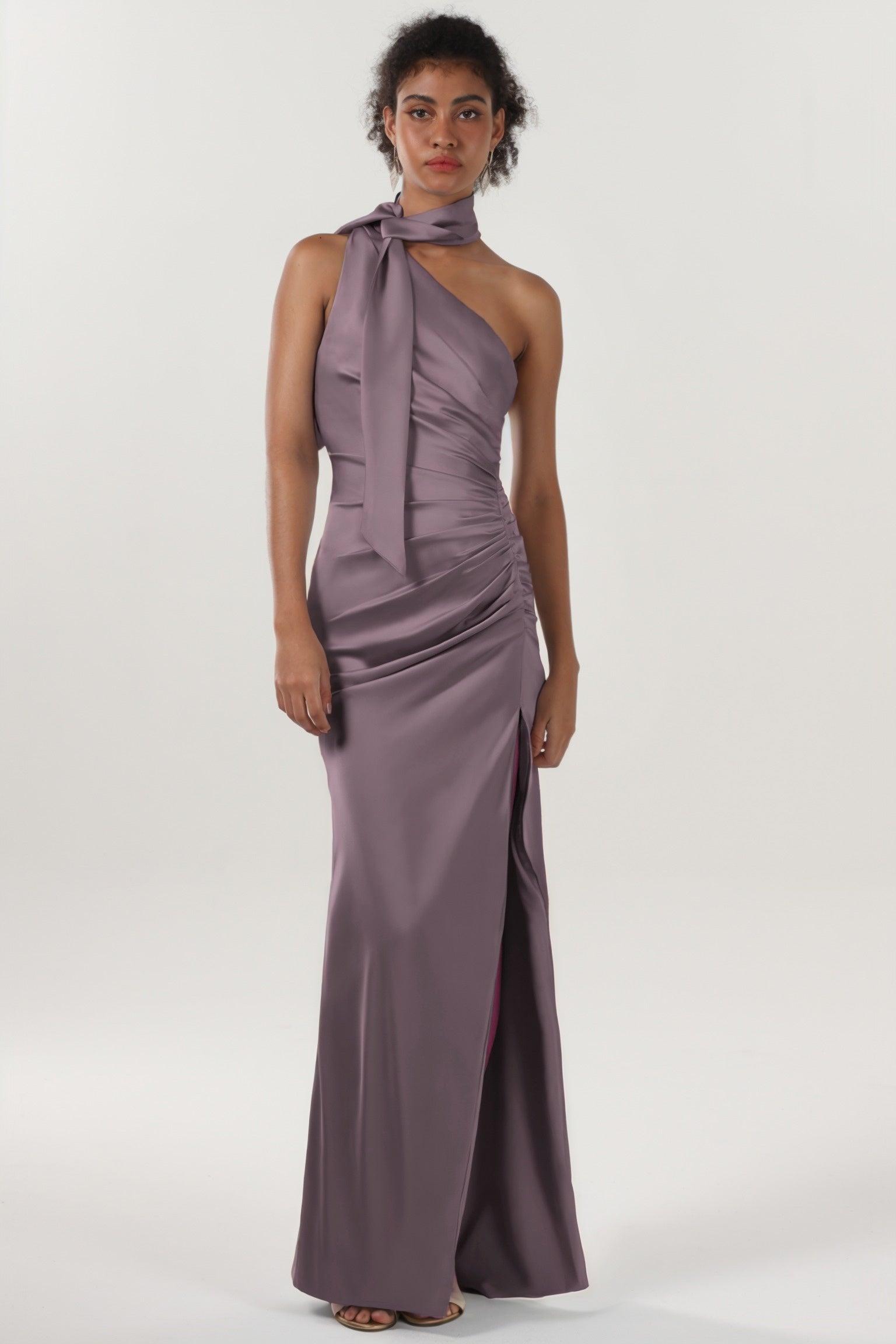 Sheath-Column Maxi Luxe Satin Formal Dress CS0604