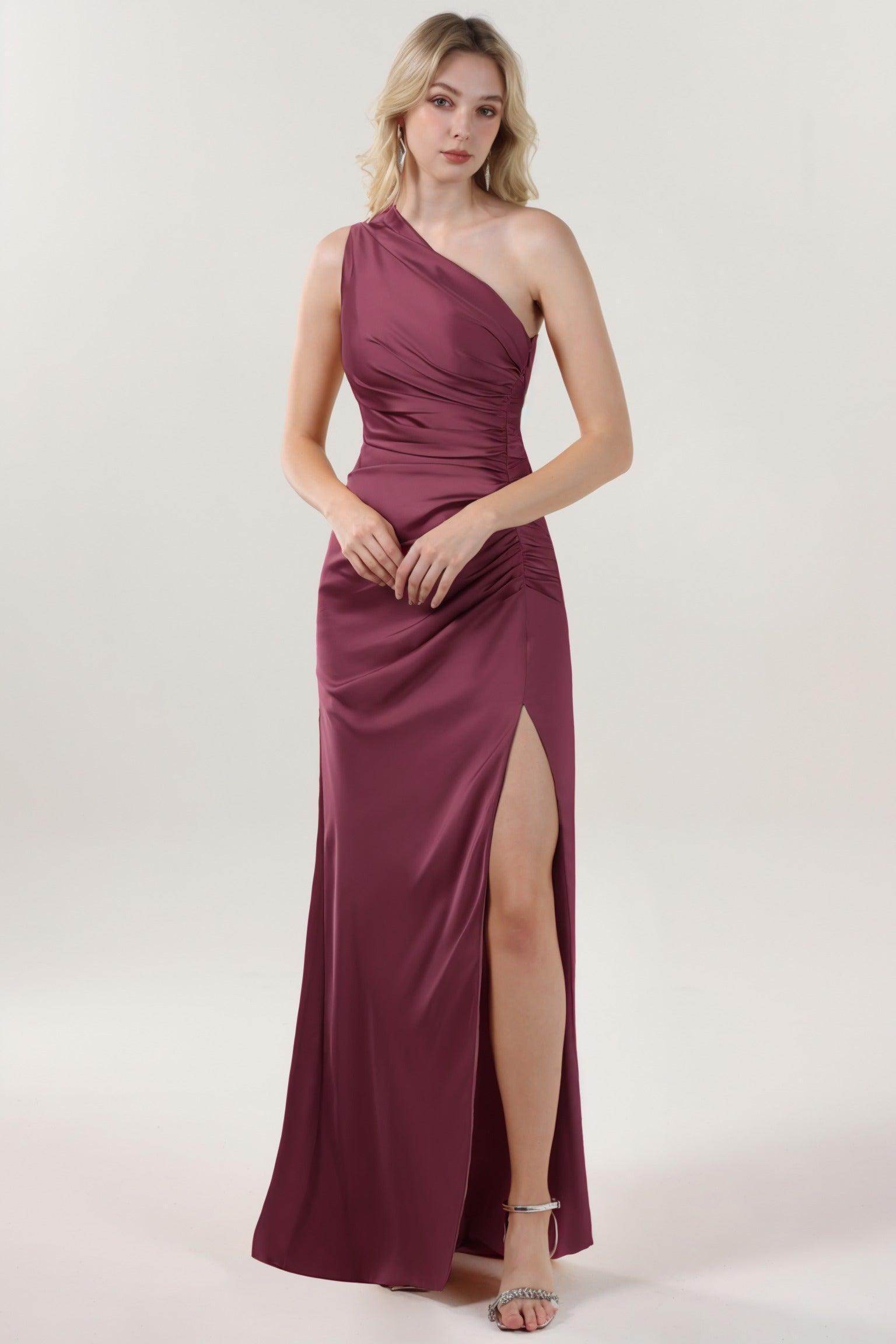 Sheath-Column Maxi Luxe Satin Formal Dress CS0606