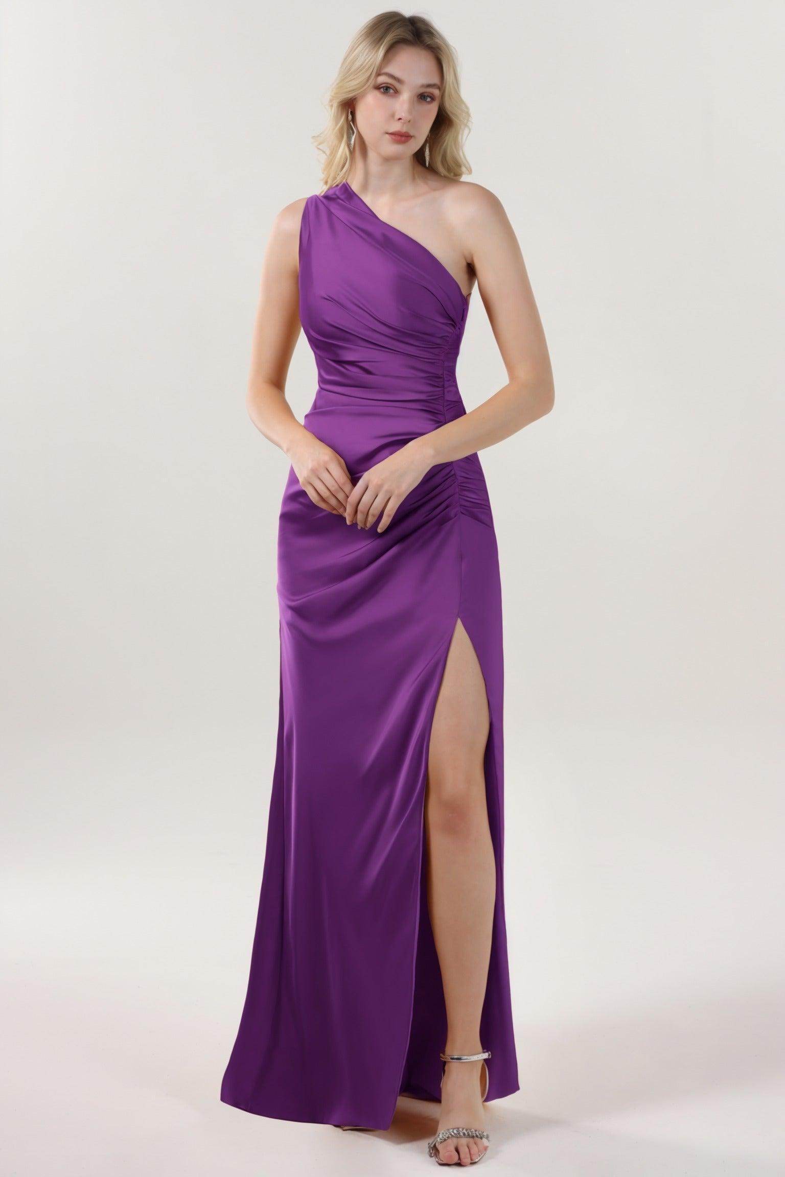 Sheath-Column Maxi Luxe Satin Formal Dress CS0606