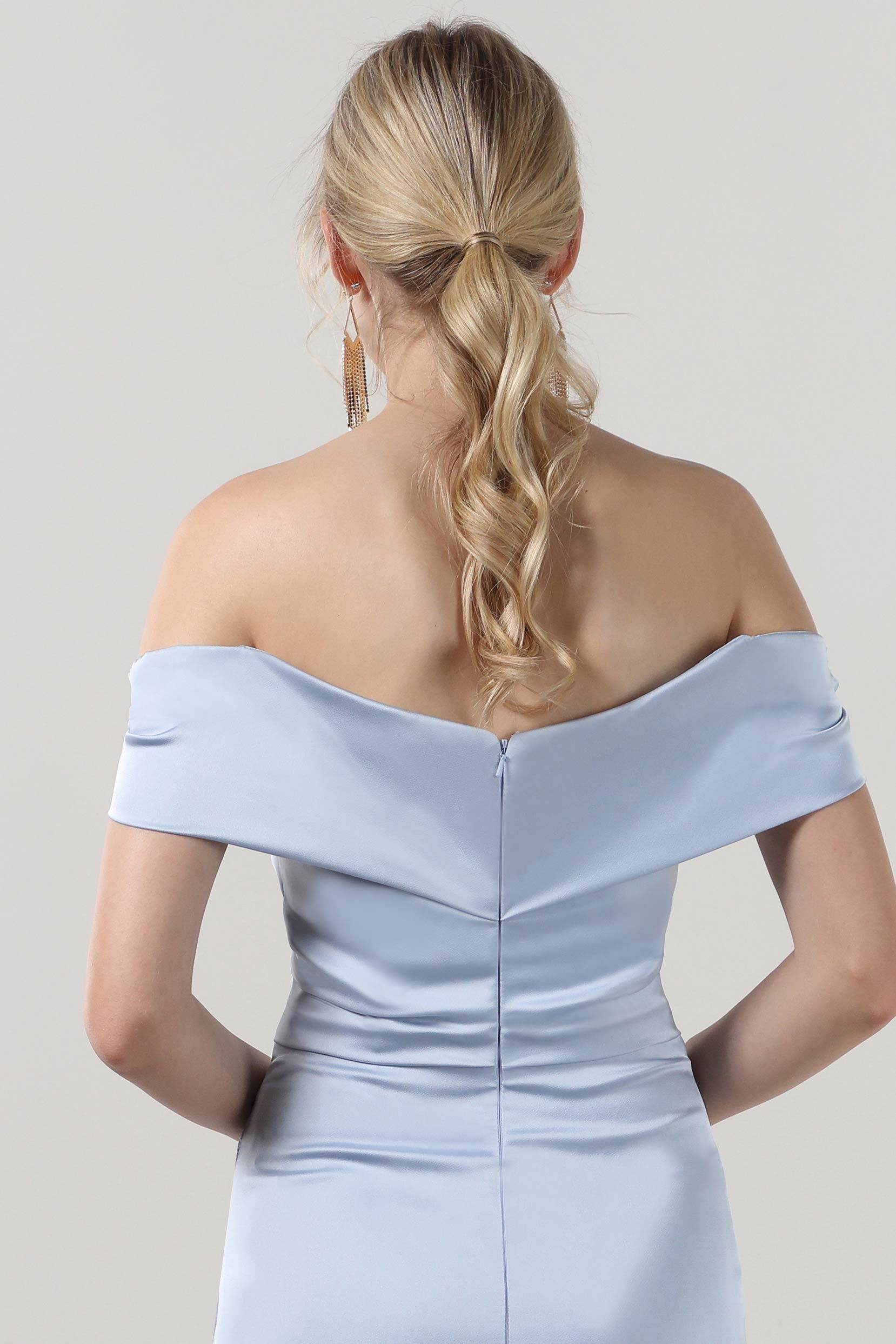 Sheath-Column Midi Luxe Satin Formal Dress CS0610