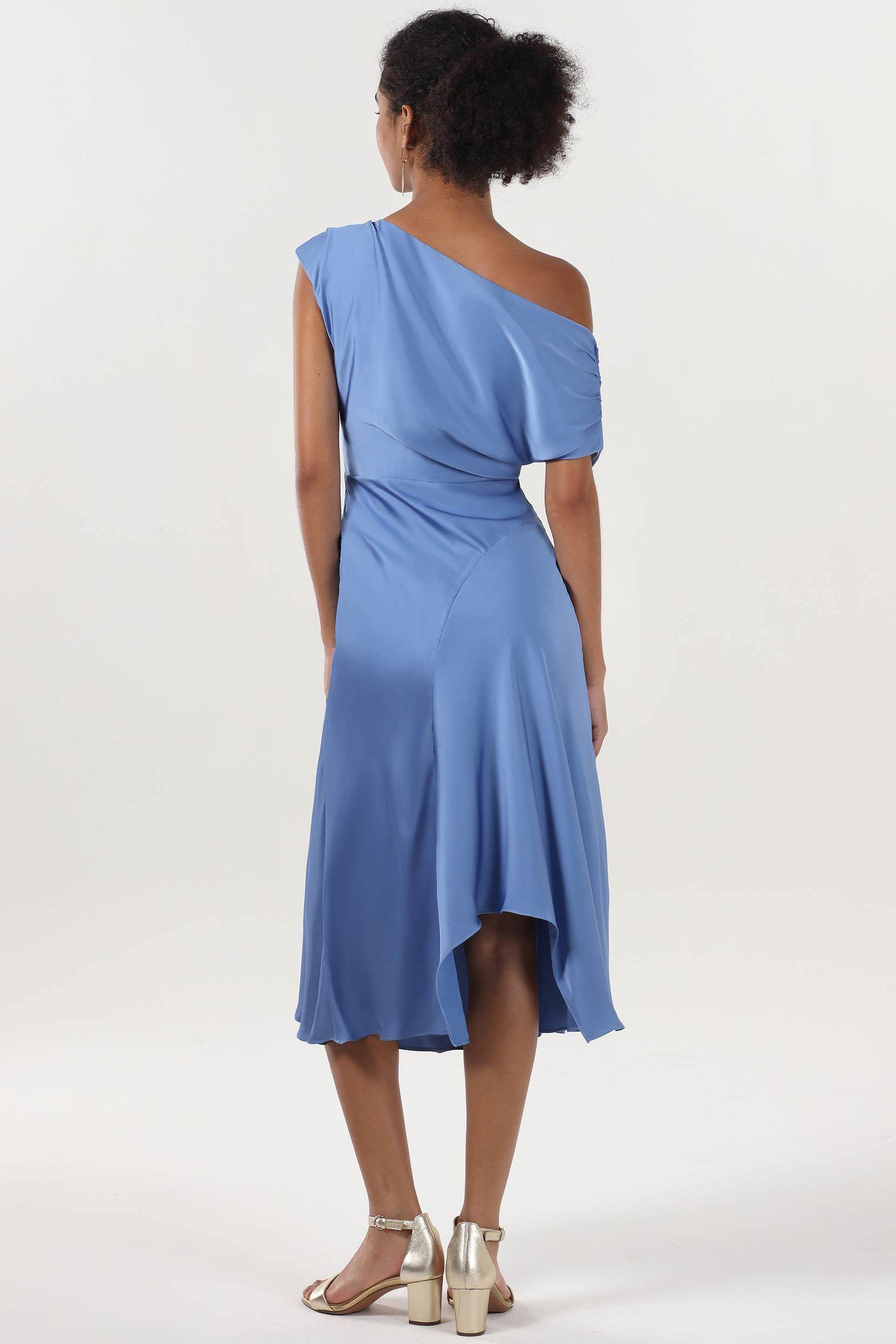 Sheath-Column Midi Luxe Satin Formal Dress CS0611