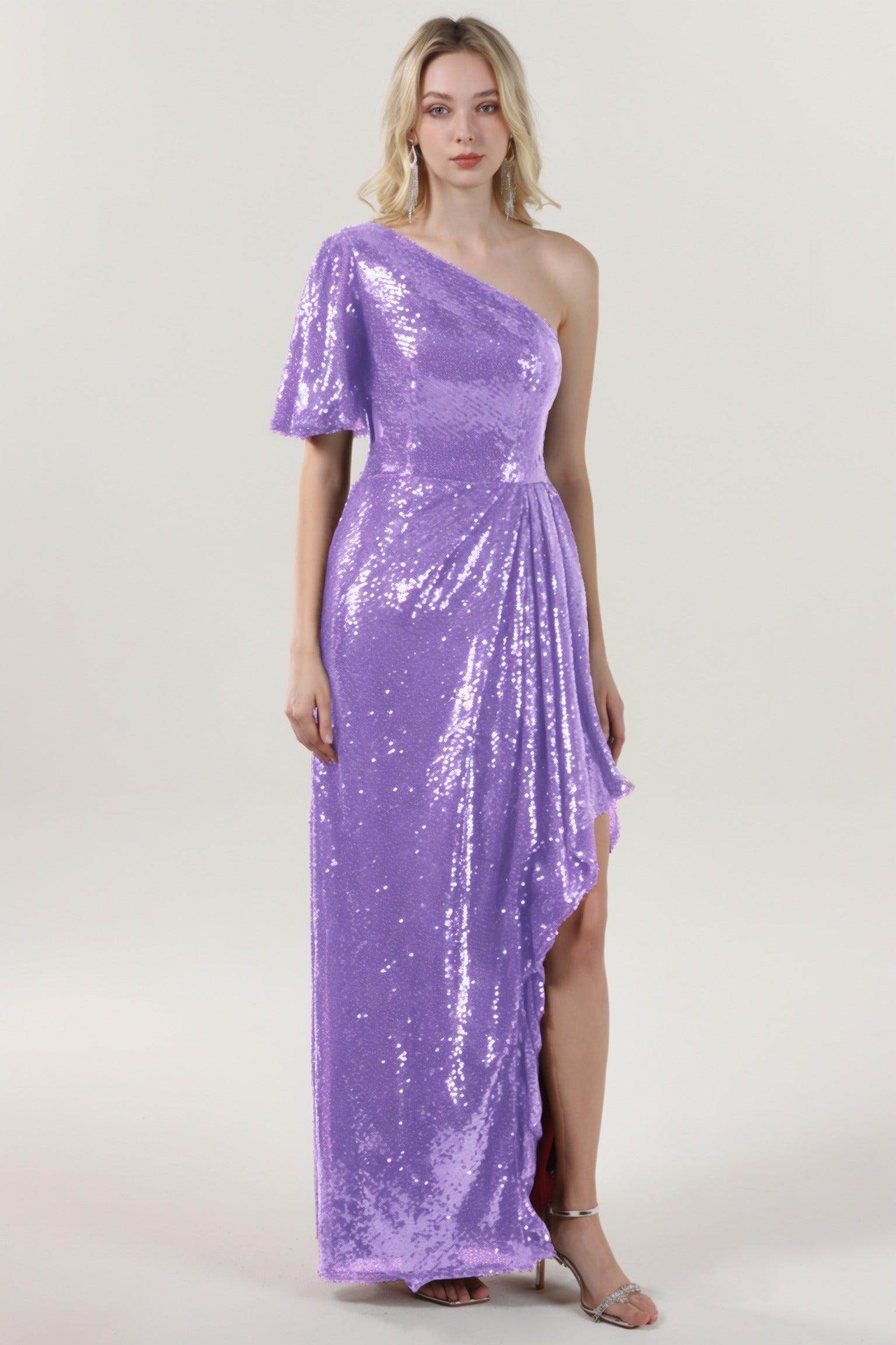 Sheath-Column Maxi Sequined Formal Dress CS0620