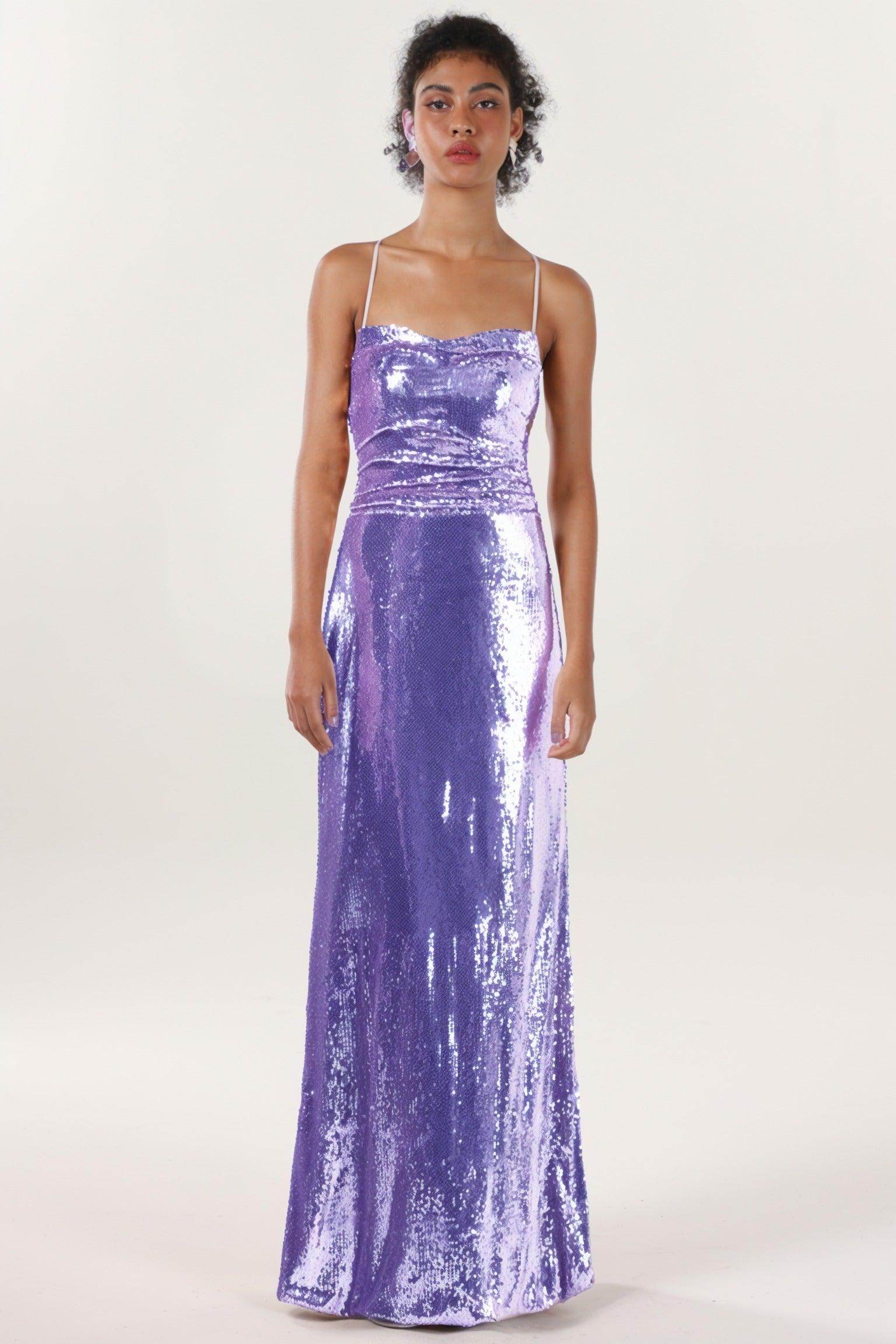 Sheath-Column Maxi Sequined Formal Dress CS0622