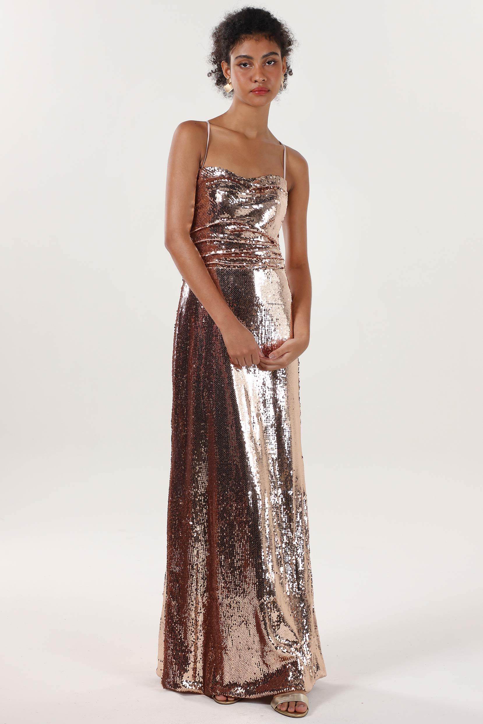 Sheath-Column Maxi Sequined Formal Dress CS0622