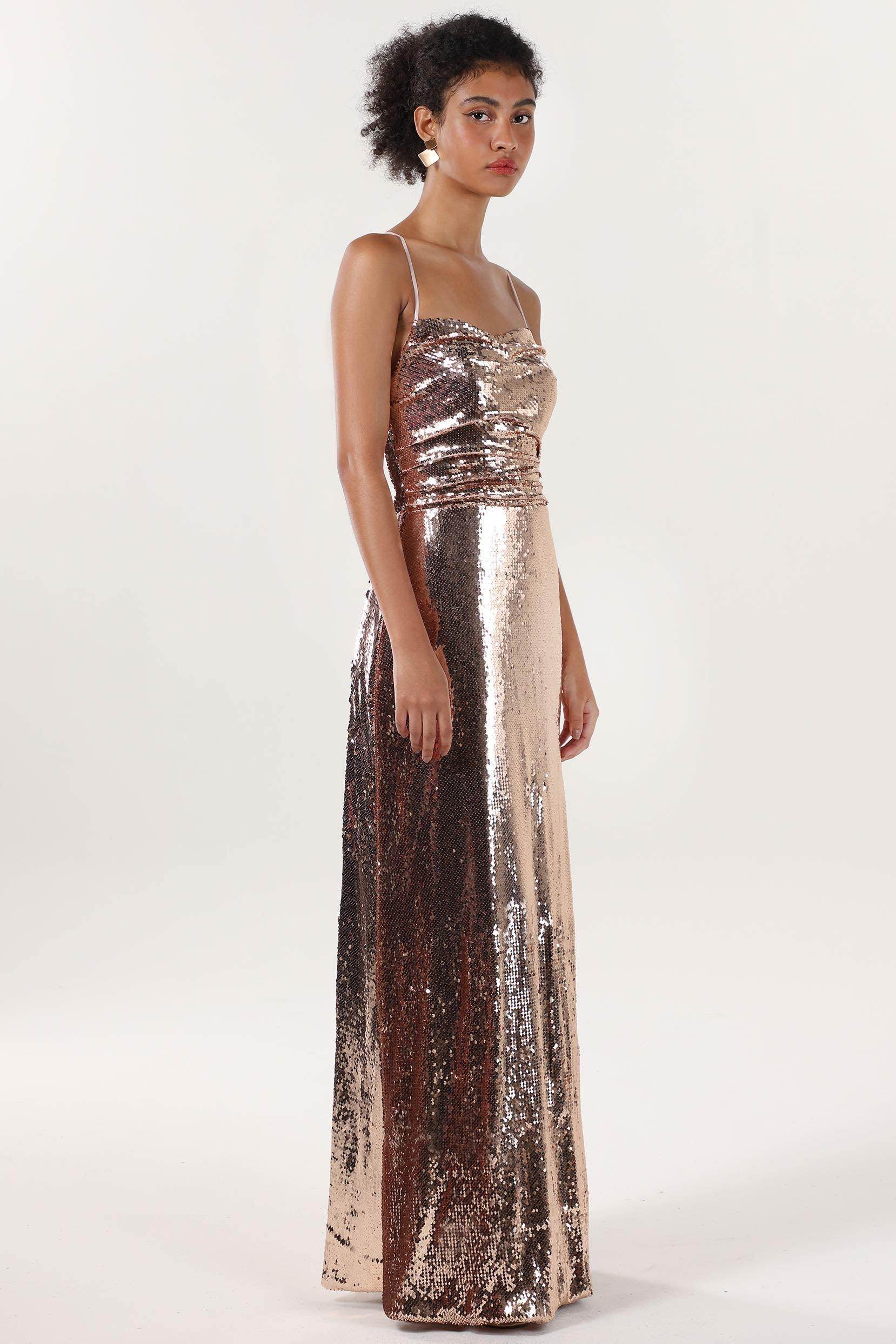 Sheath-Column Maxi Sequined Formal Dress CS0622