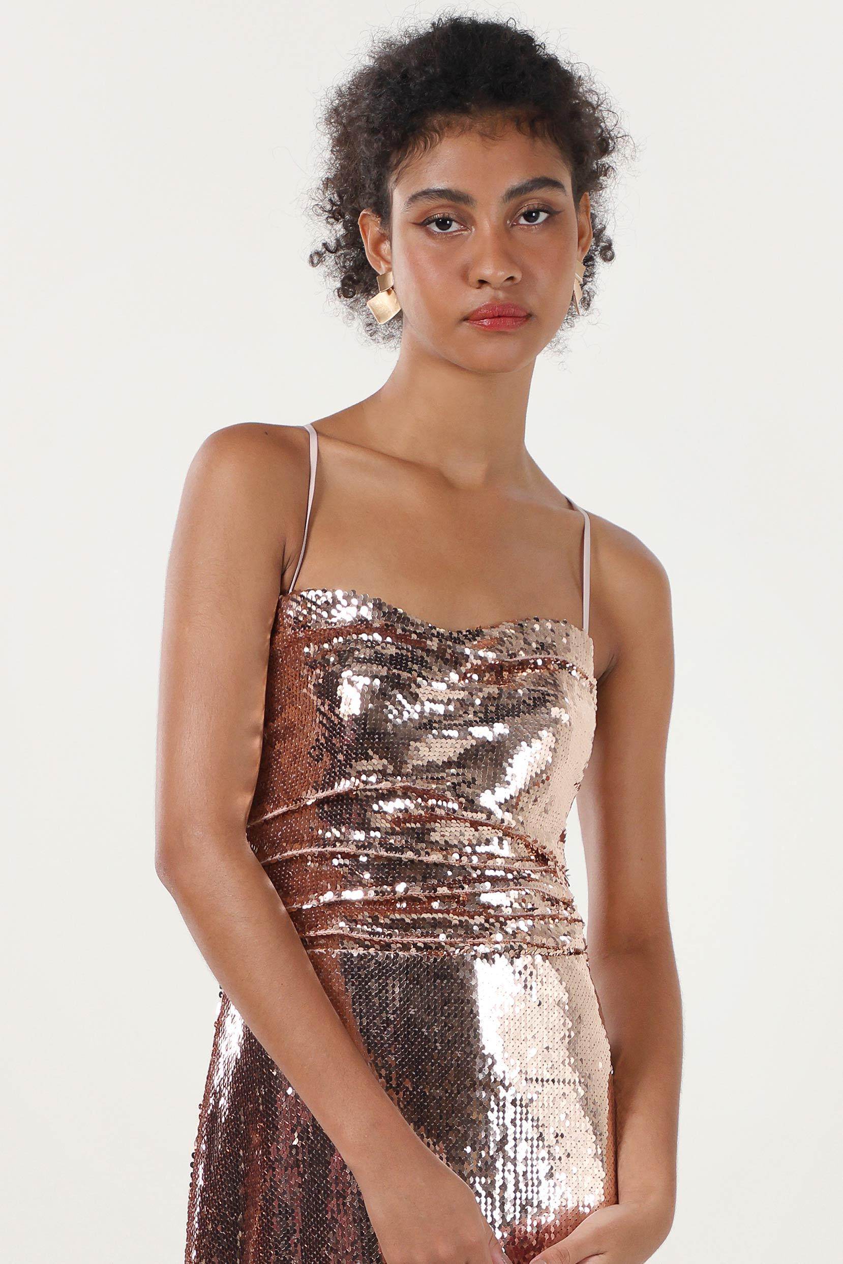 Sheath-Column Maxi Sequined Formal Dress CS0622