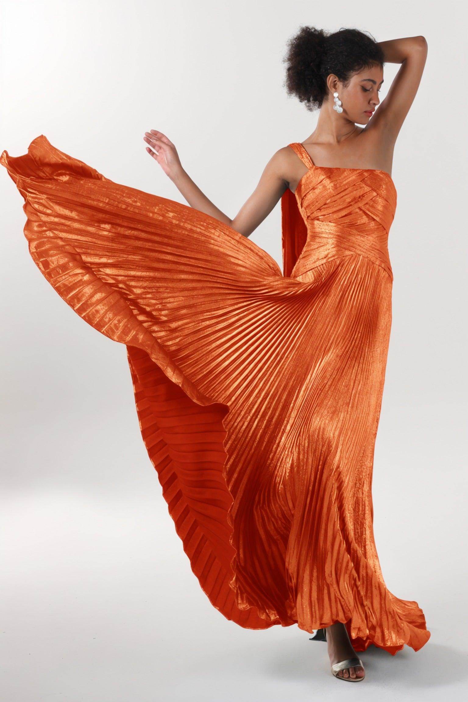 A-Line Maxi Metallic Formal Dress CS0643
