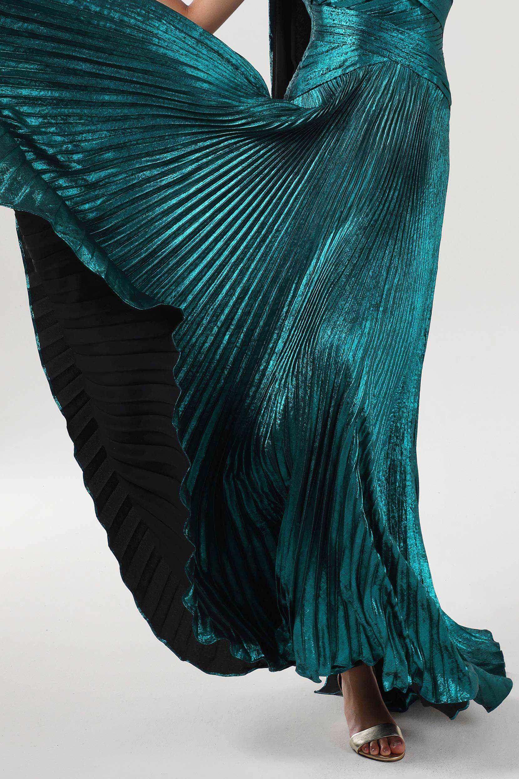 A-Line Maxi Metallic Formal Dress CS0643