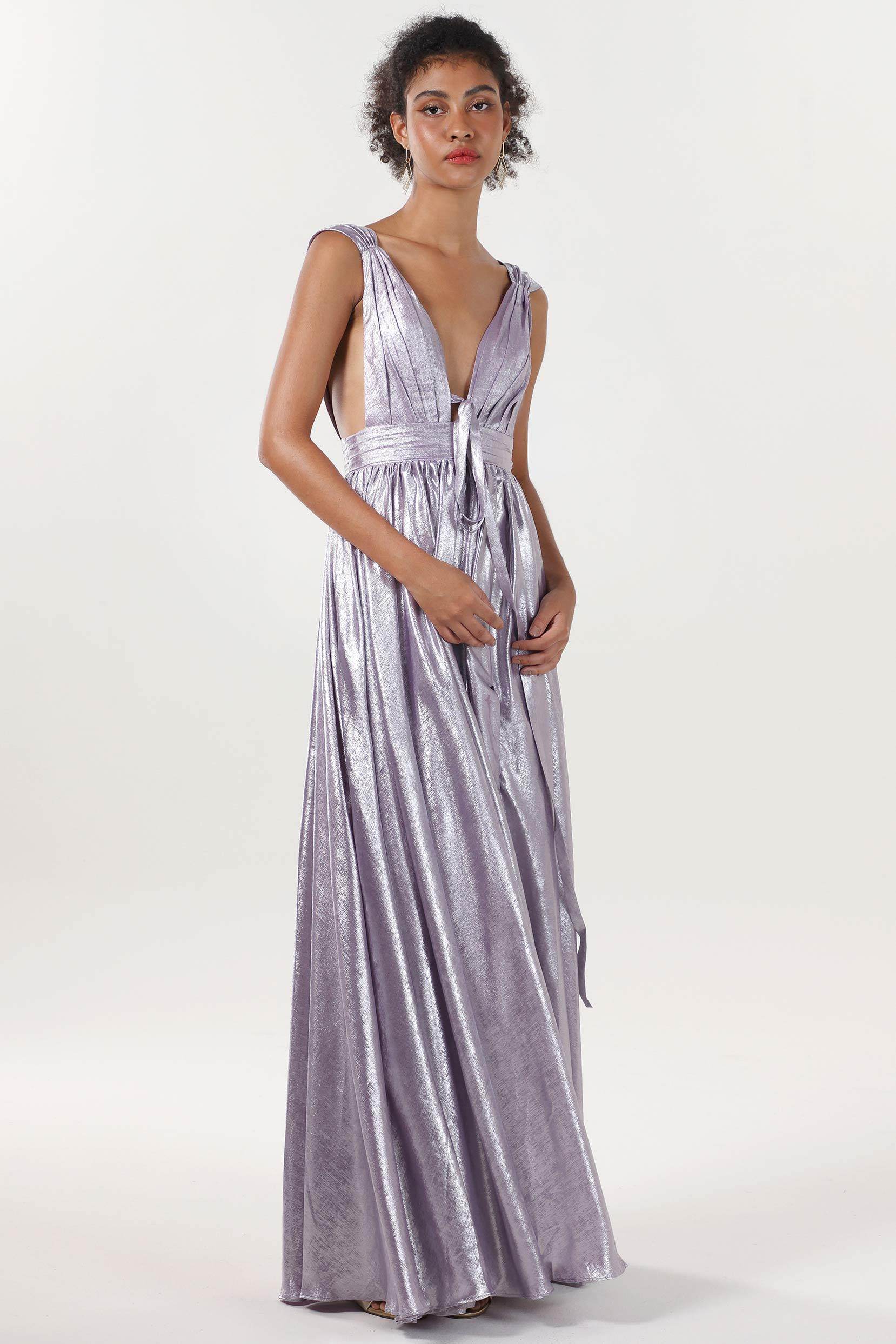 A-line Maxi Metallic Formal Dress CS0648