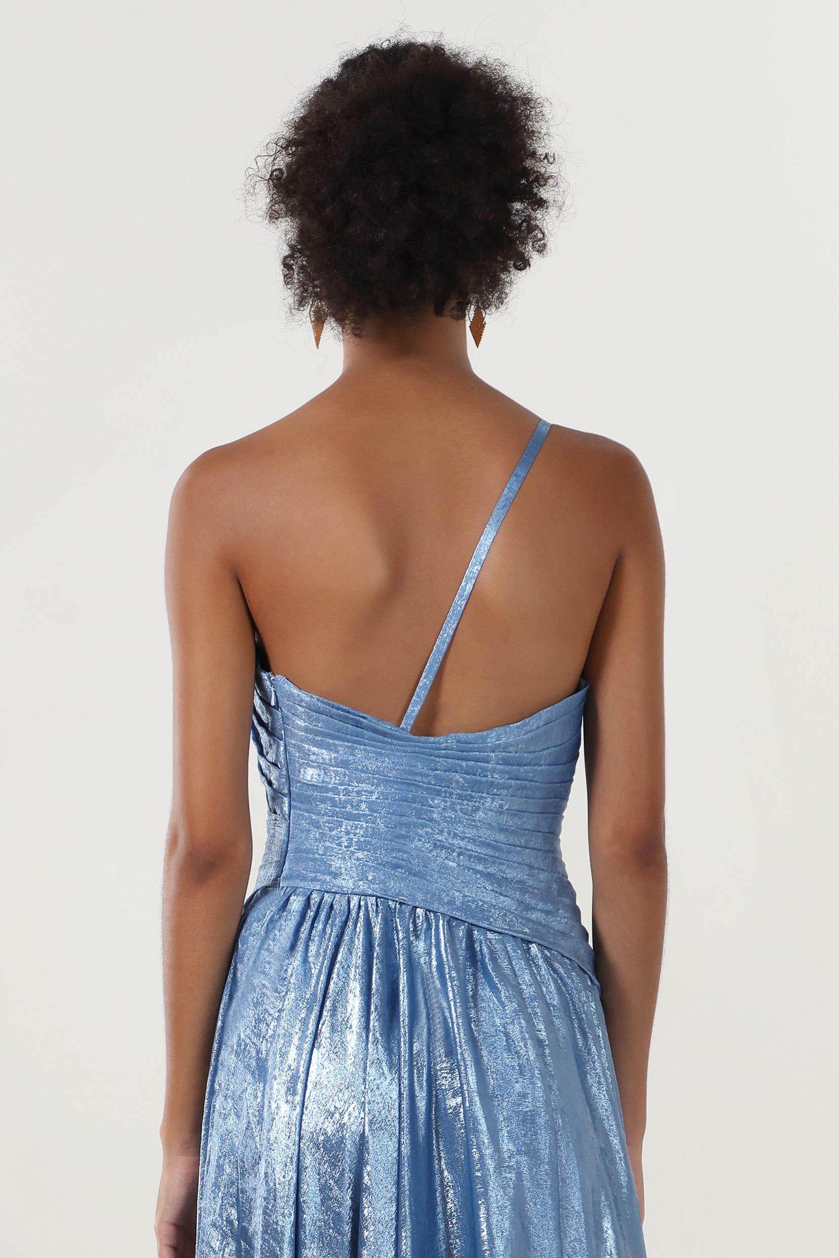 A-line Maxi Metallic Formal Dress CS0650