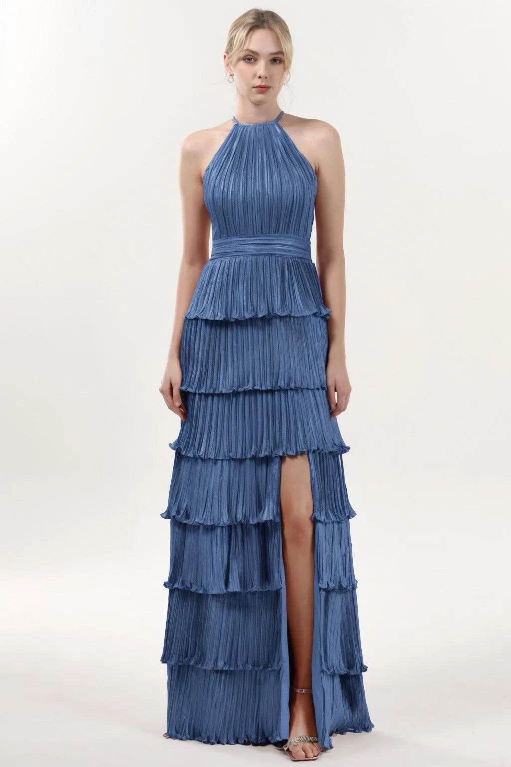 A-line Maxi Metallic Formal Dress CS0652