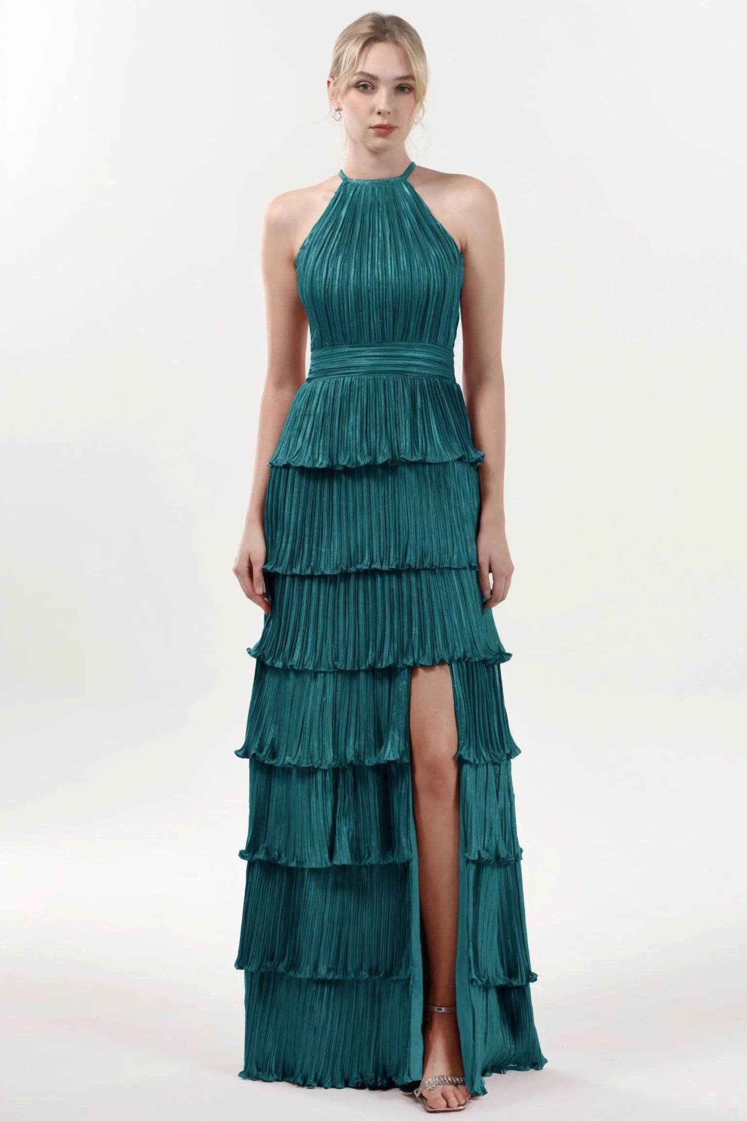A-line Maxi Metallic Formal Dress CS0652