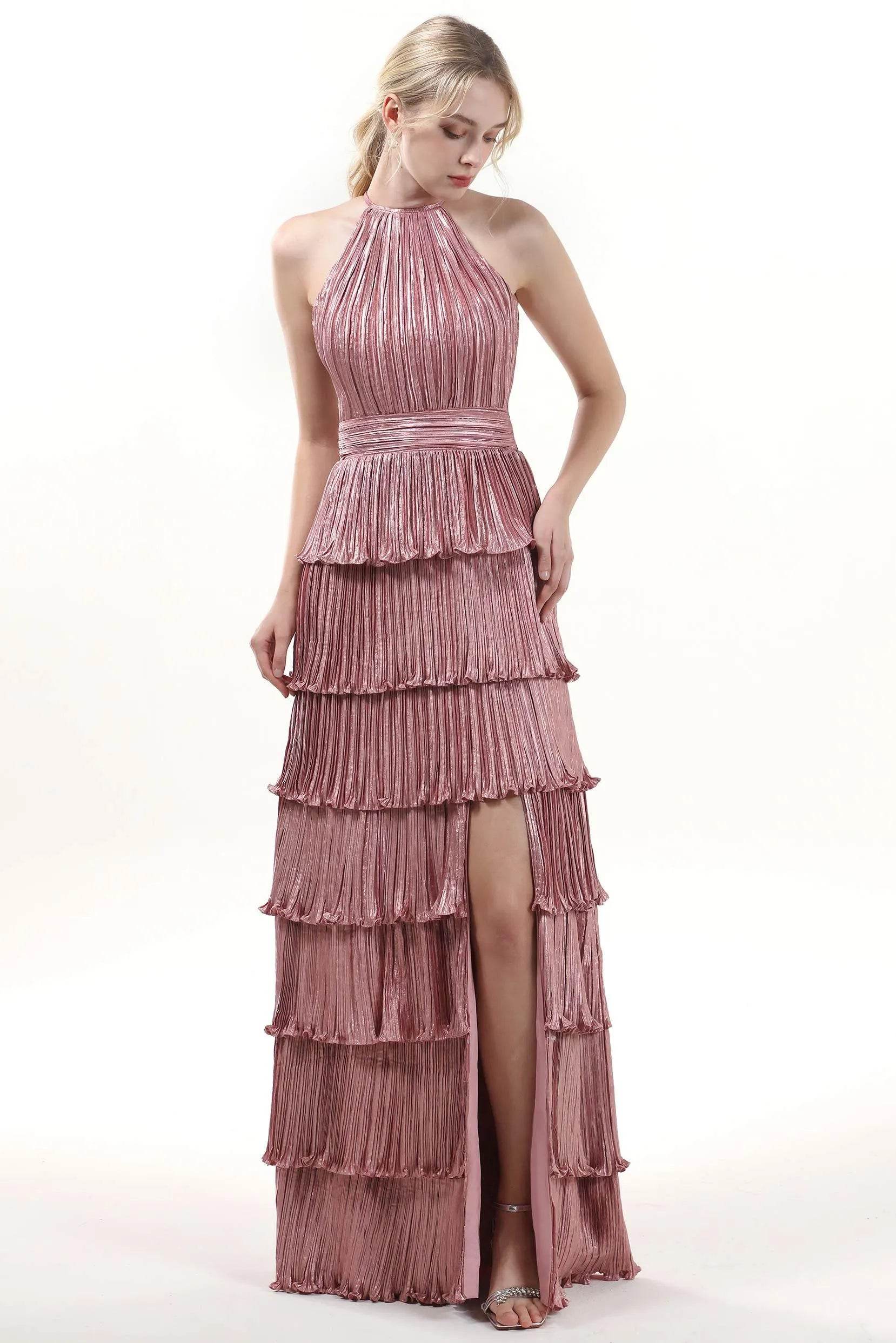A-line Maxi Metallic Formal Dress CS0652