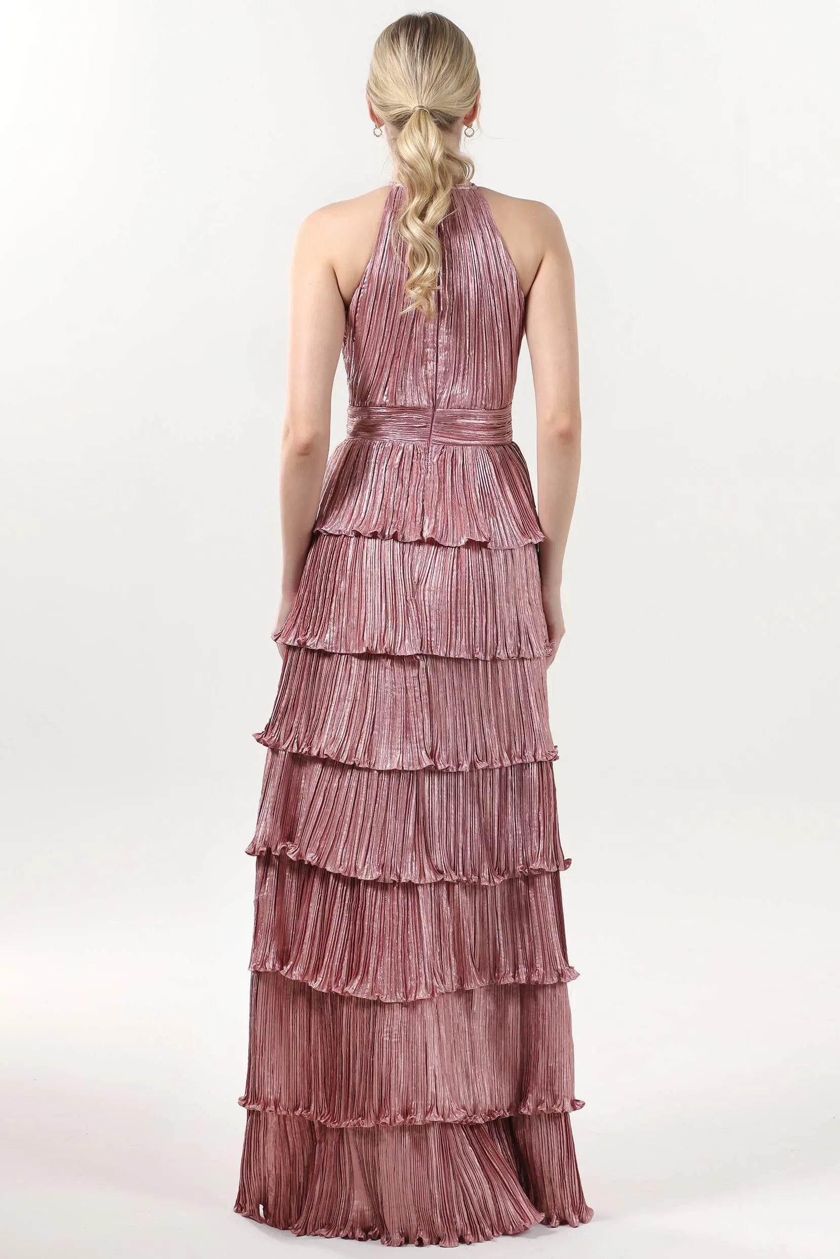 A-line Maxi Metallic Formal Dress CS0652