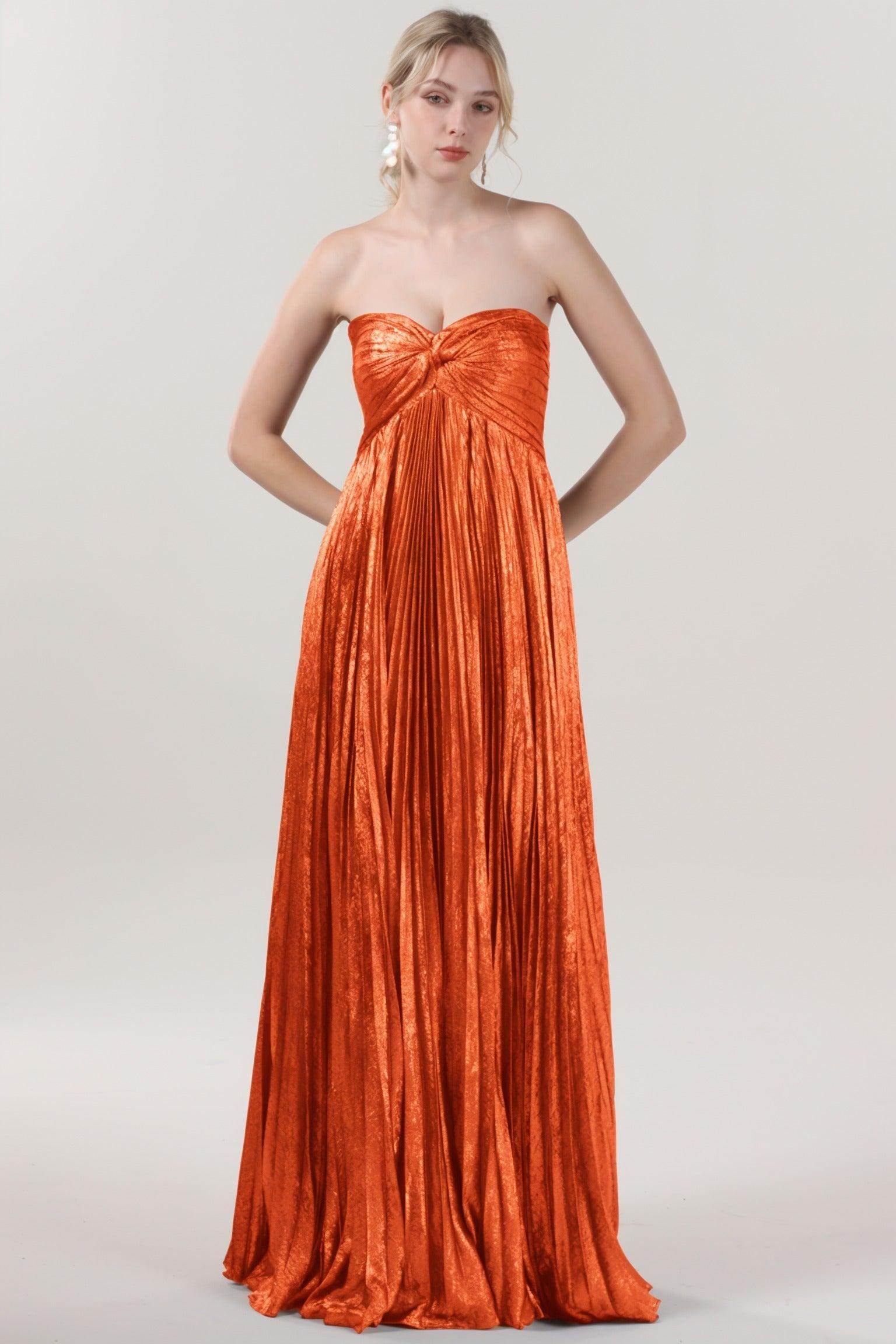 A-Line Maxi Metallic Formal Dress CS0654