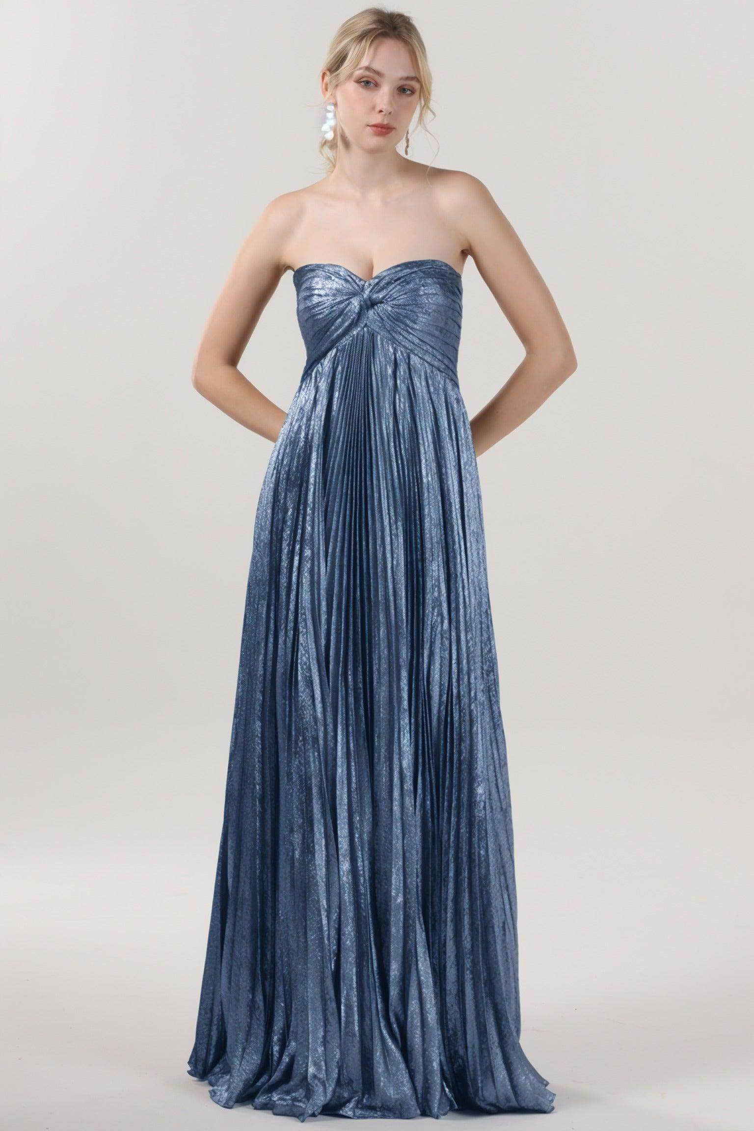 A-Line Maxi Metallic Formal Dress CS0654