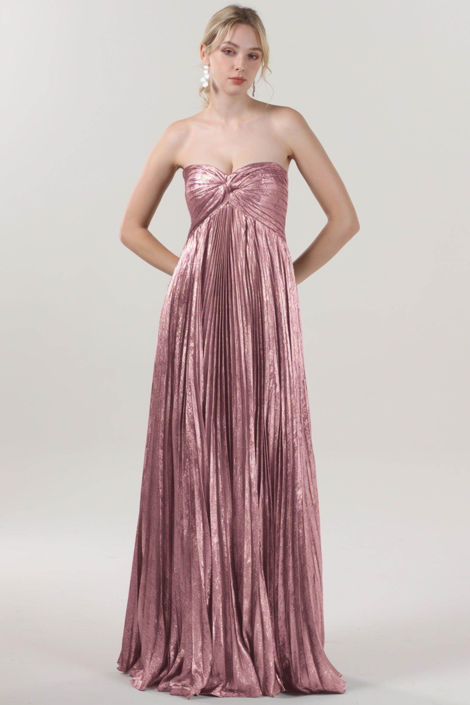 A-Line Maxi Metallic Formal Dress CS0654
