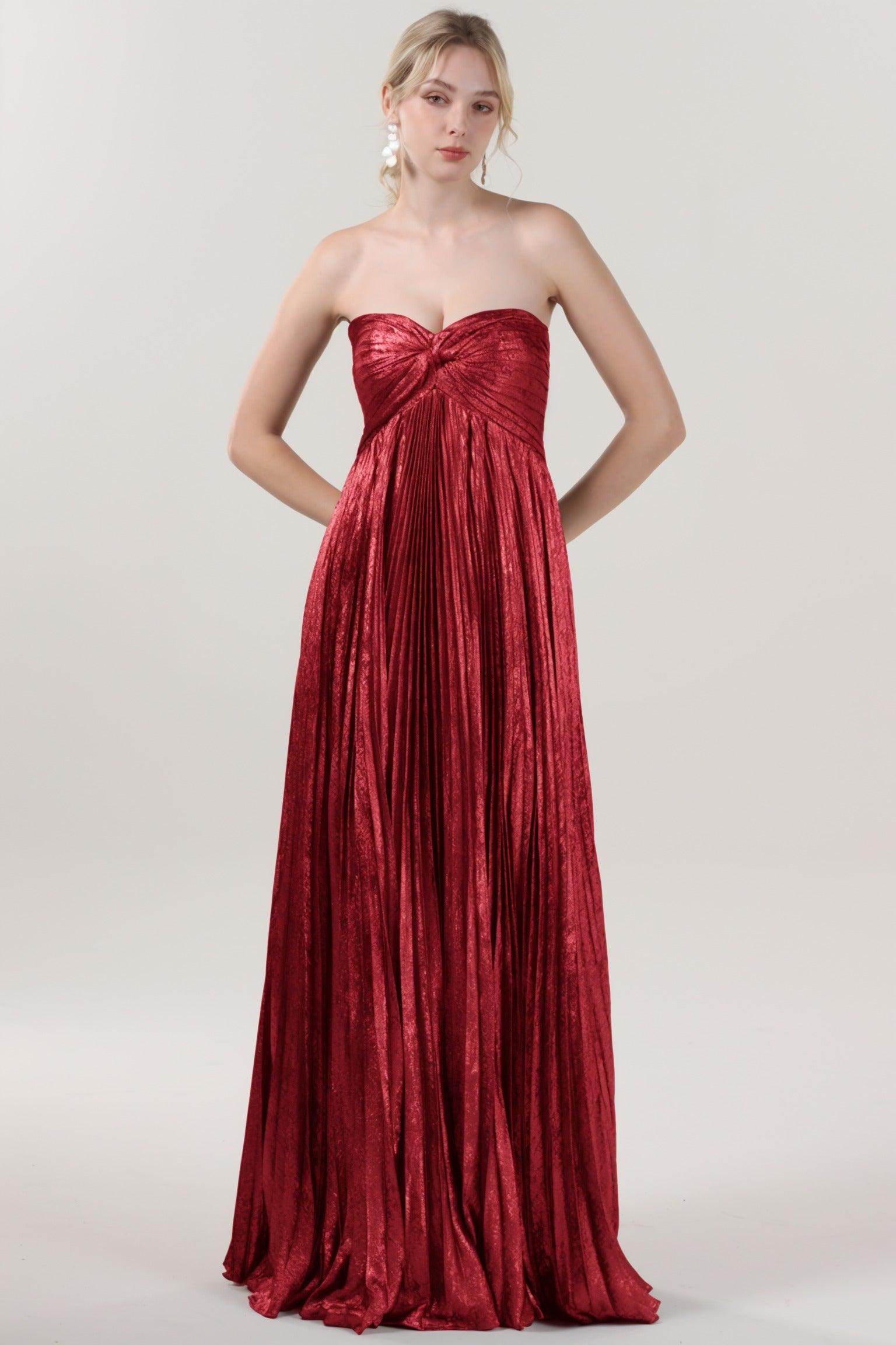 A-Line Maxi Metallic Formal Dress CS0654