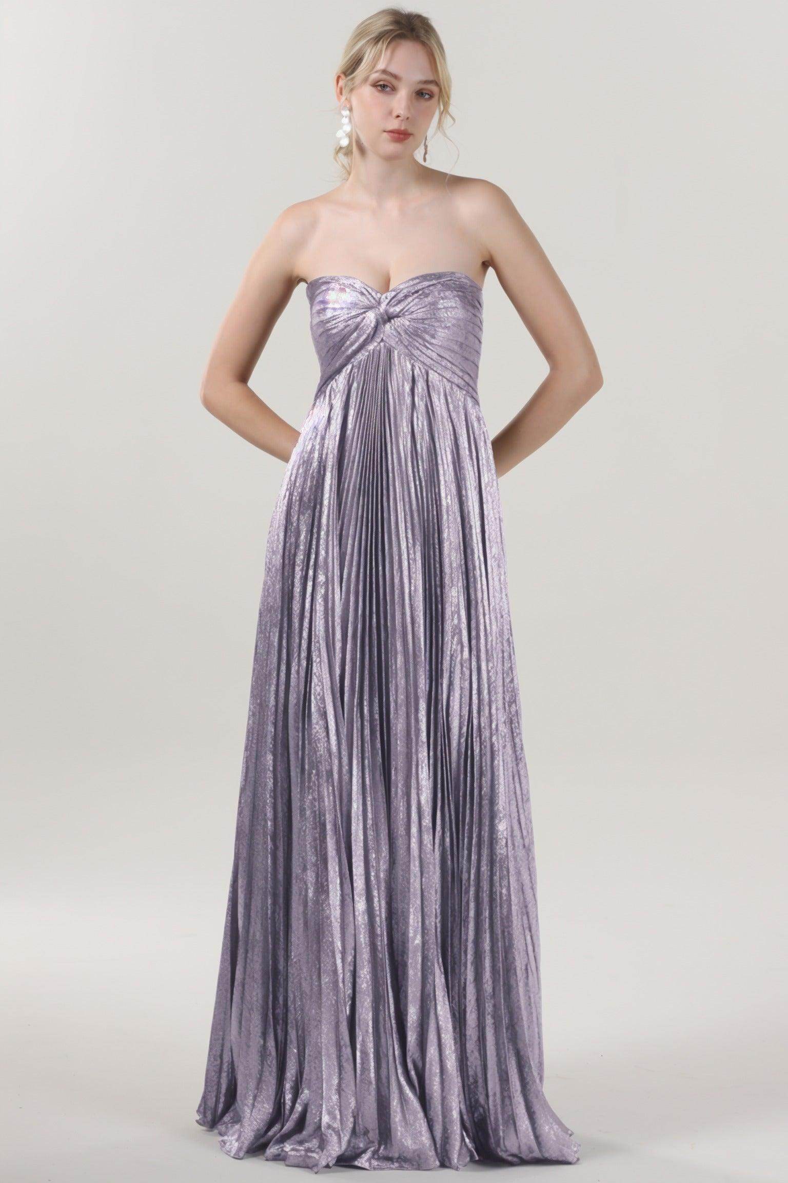 A-Line Maxi Metallic Formal Dress CS0654