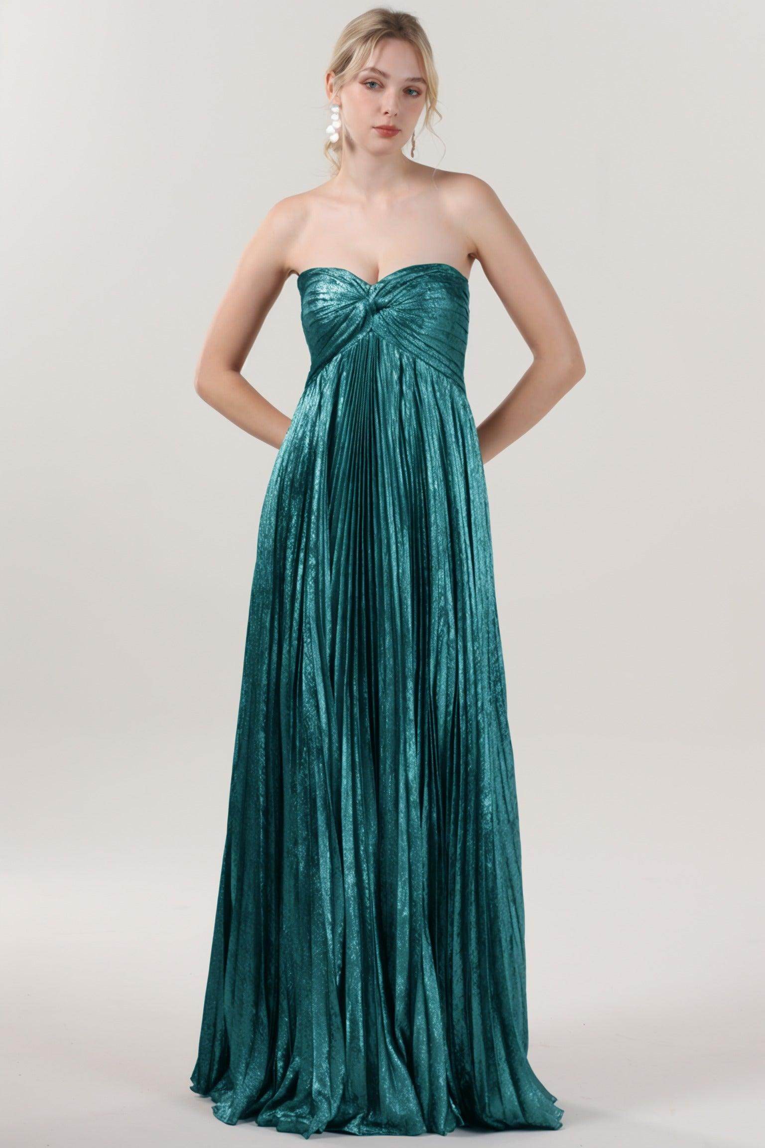 A-Line Maxi Metallic Formal Dress CS0654