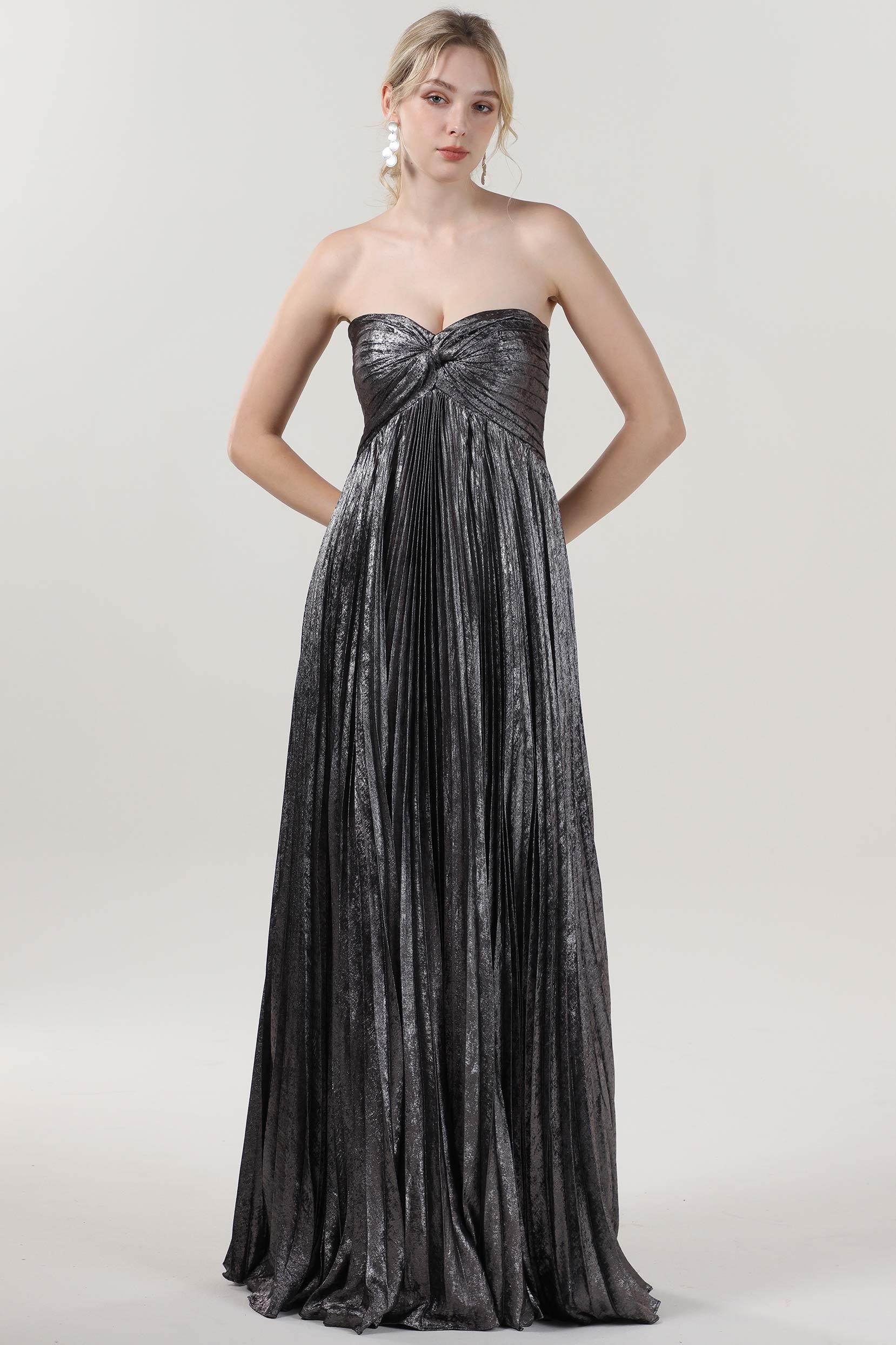 A-Line Maxi Metallic Formal Dress CS0654