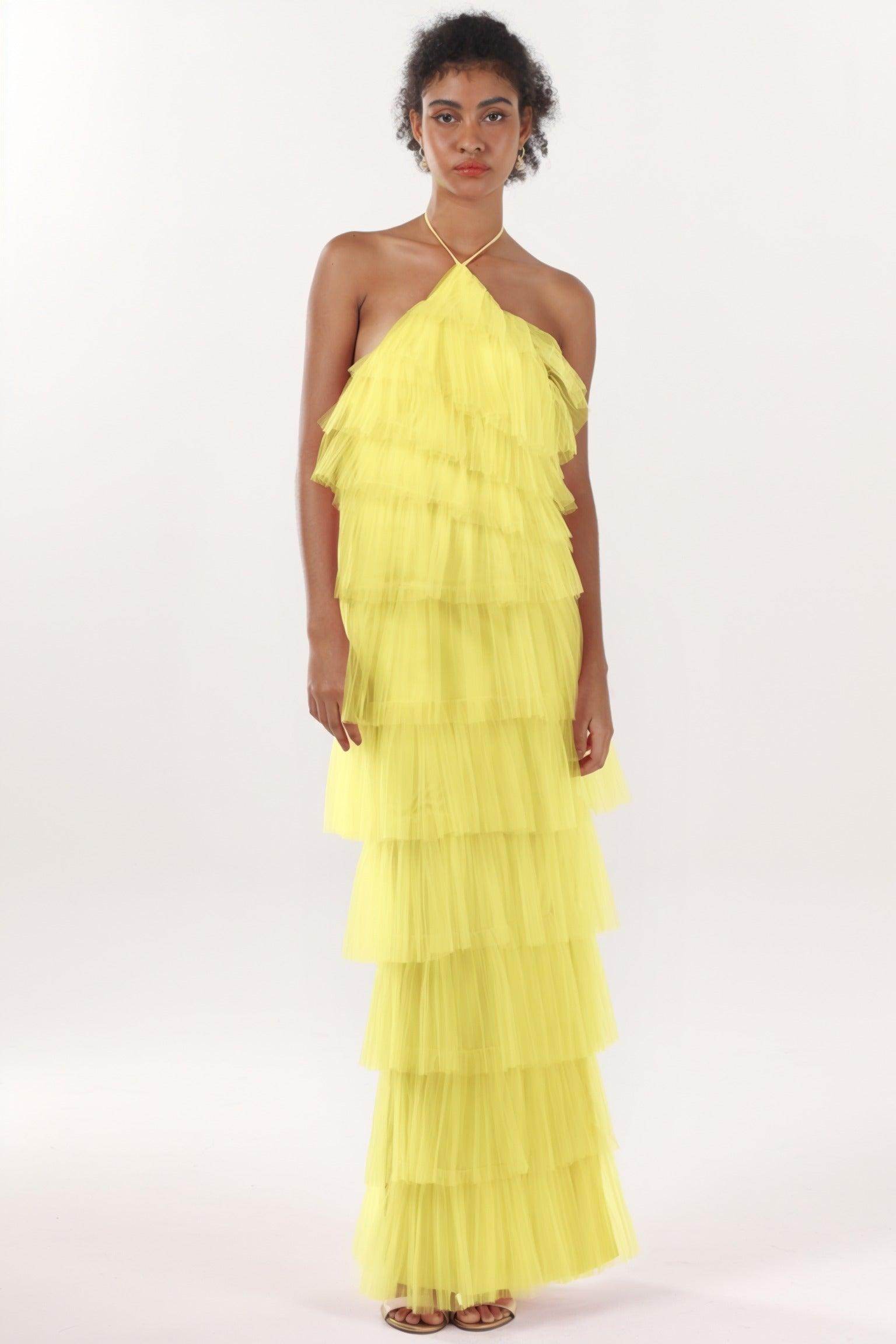 Sheath-Column Maxi Tulle Formal Dress CS0659