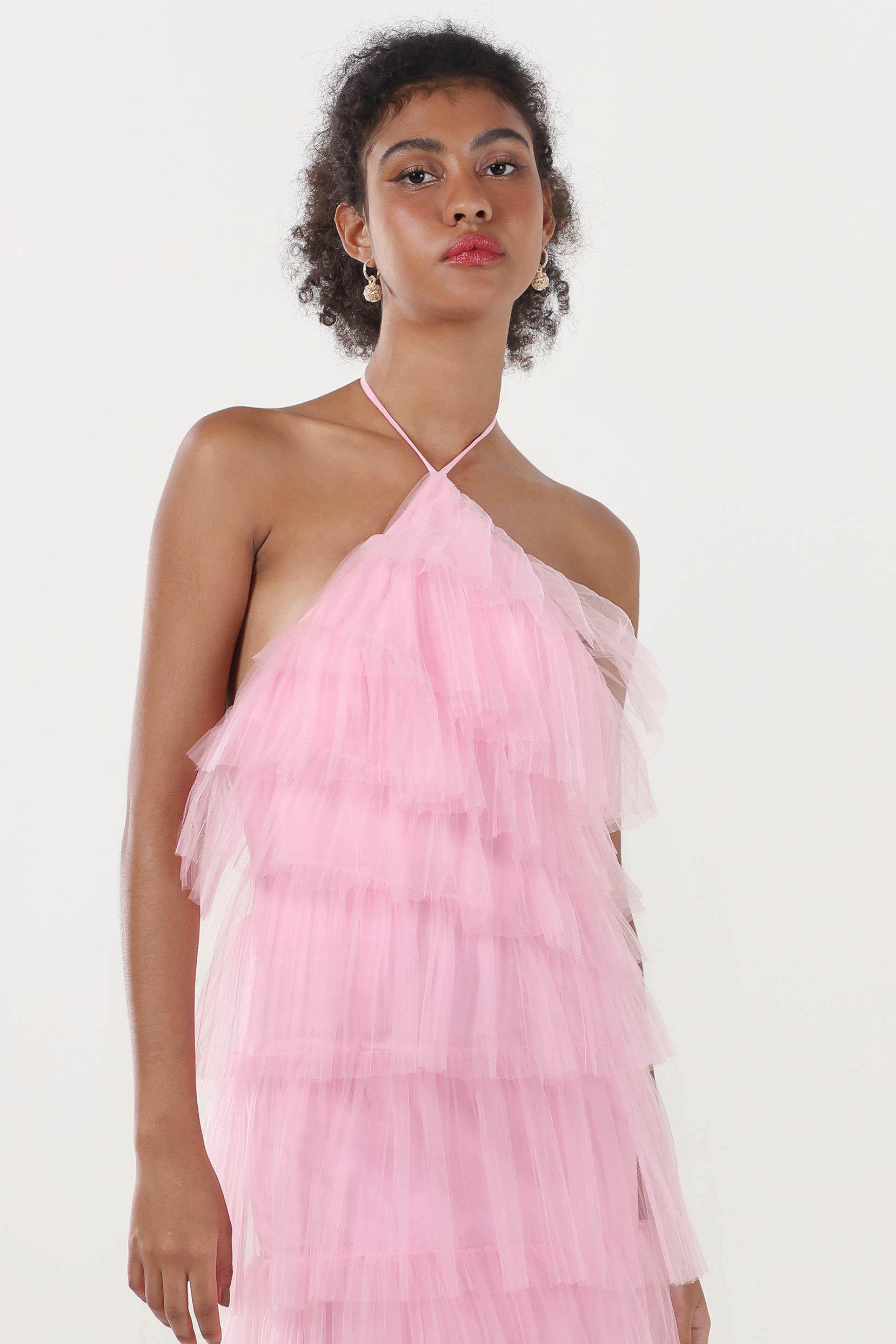 Sheath-Column Maxi Tulle Formal Dress CS0659
