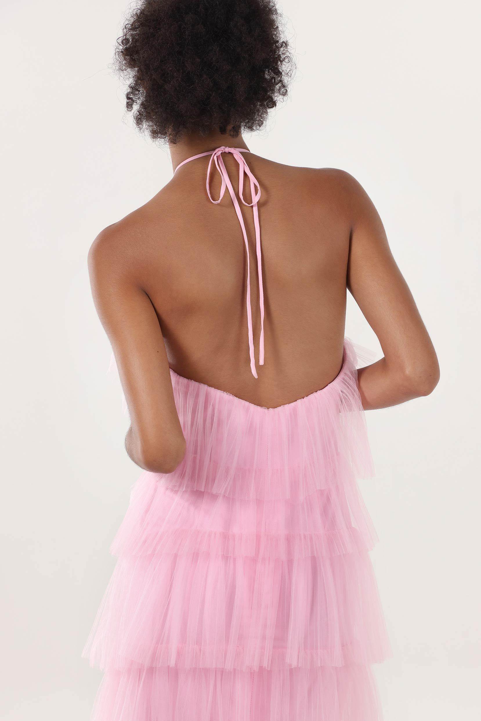 Sheath-Column Maxi Tulle Formal Dress CS0659