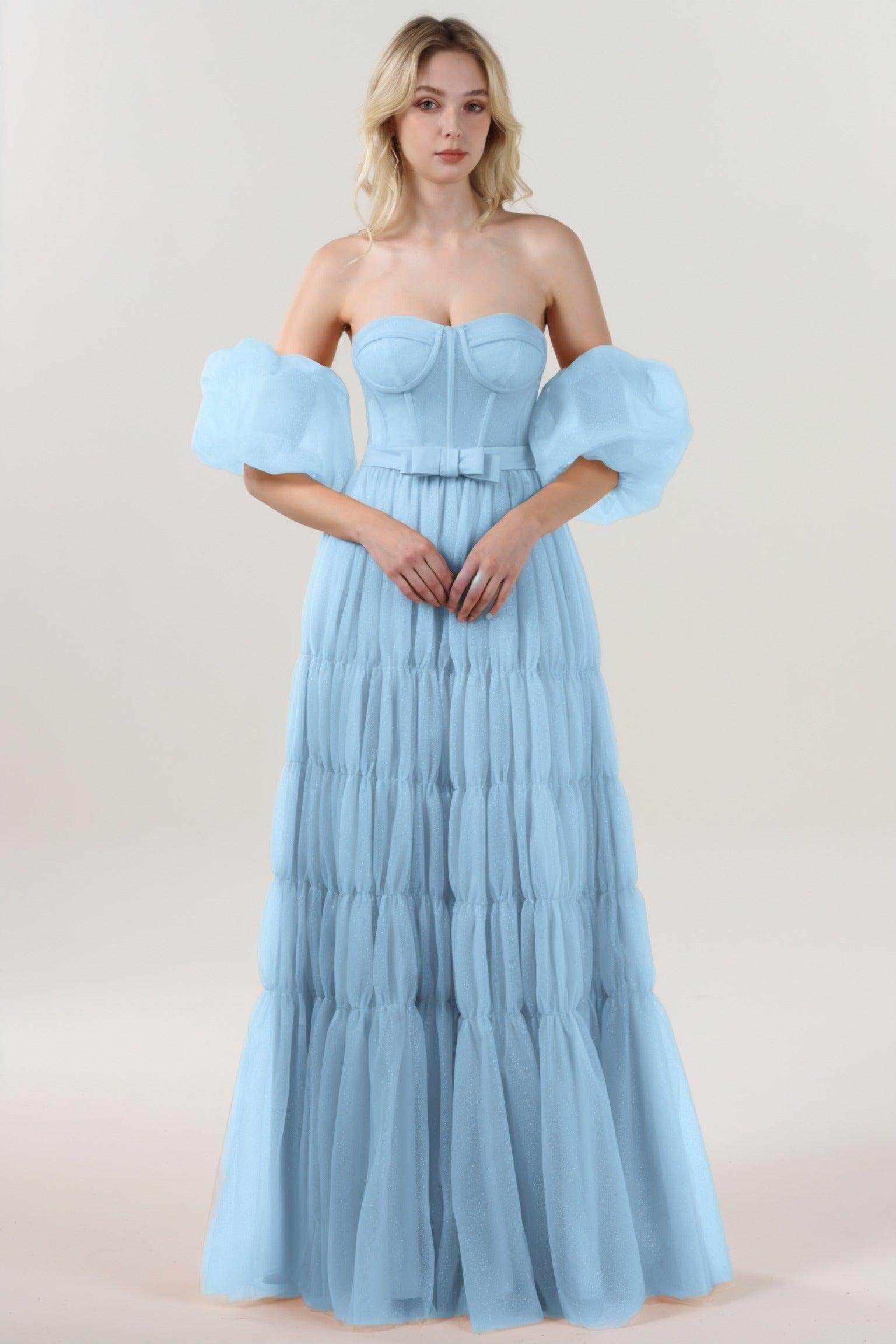 A-Line Maxi Tulle Formal Dress CS0661