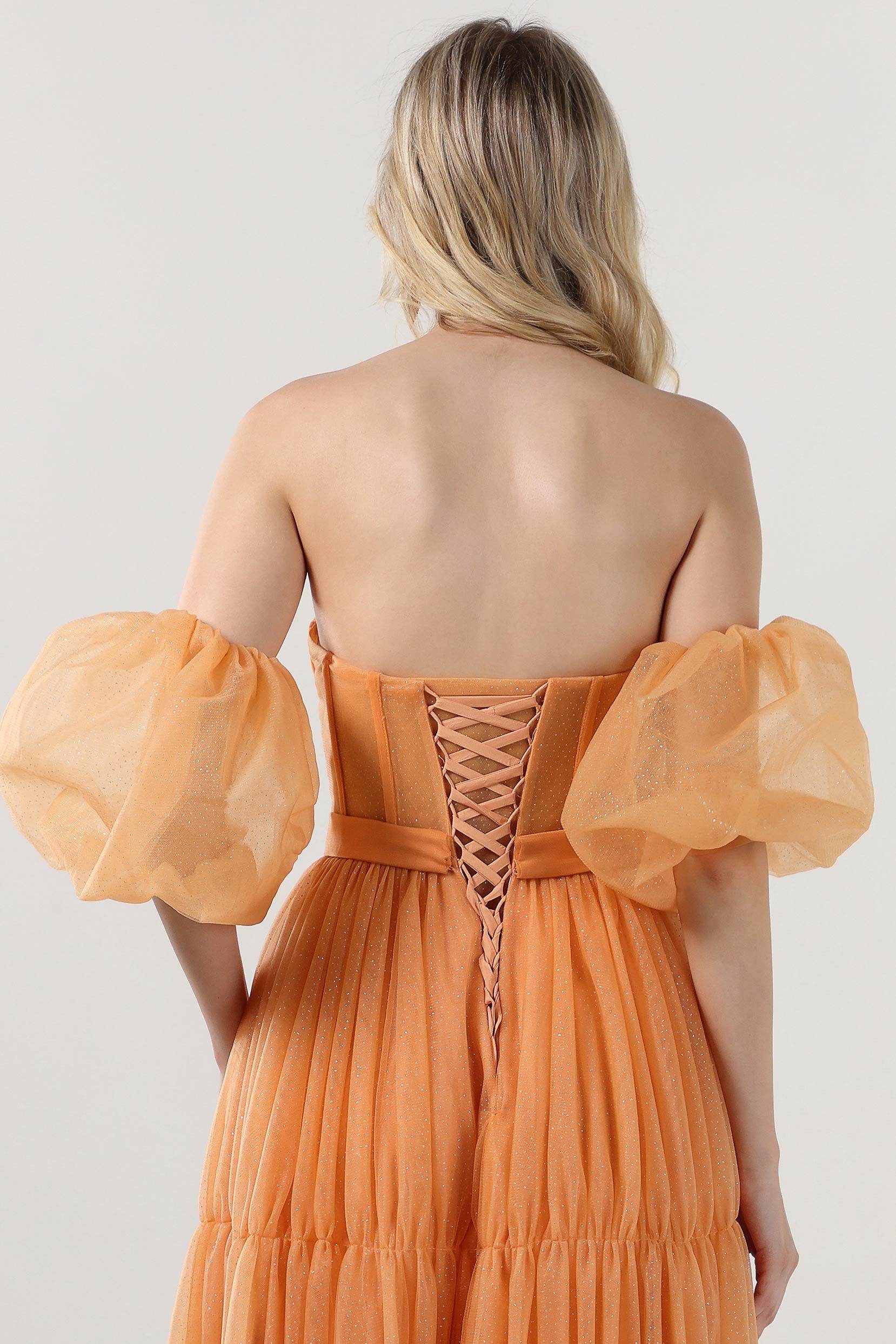 A-Line Maxi Tulle Formal Dress CS0661