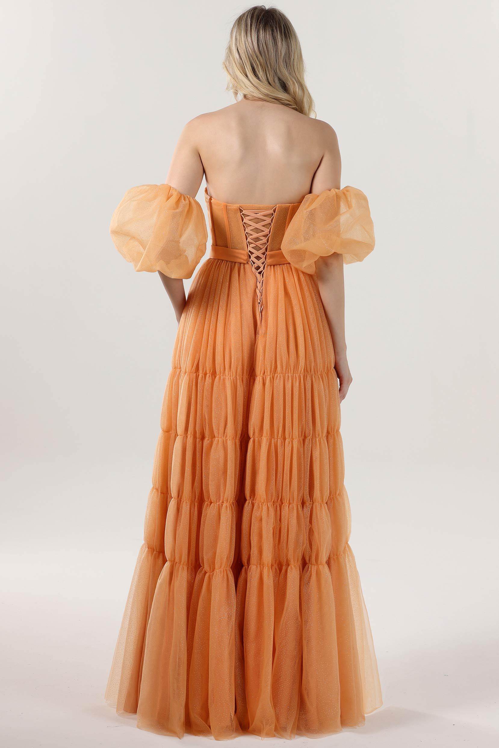 A-Line Maxi Tulle Formal Dress CS0661