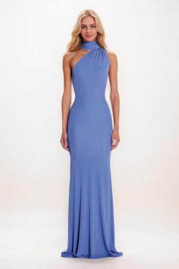 Mermaid Sweep-Brush Train Knitted Fabric Prom Dress CS0697