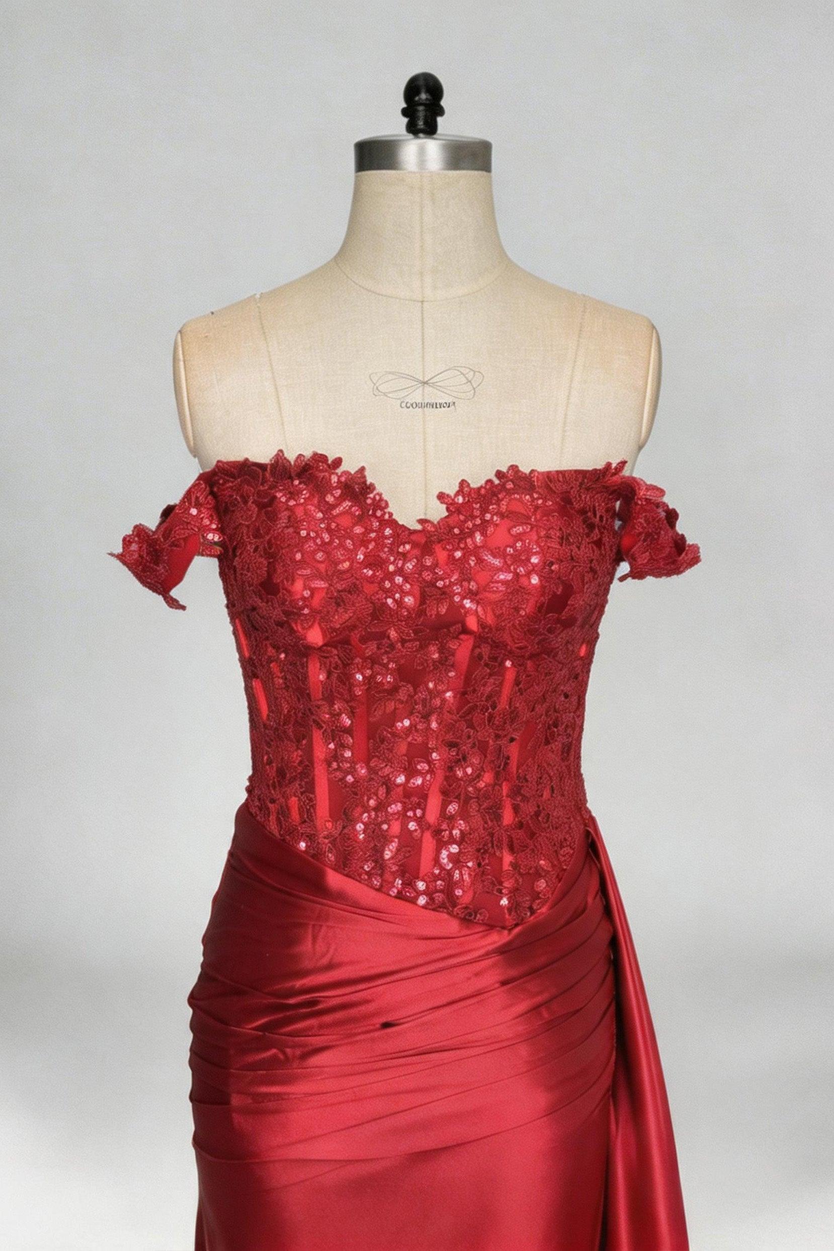 Mermaid Sweep-Brush Train Elastic Silk like Satin Prom Dress CS0714