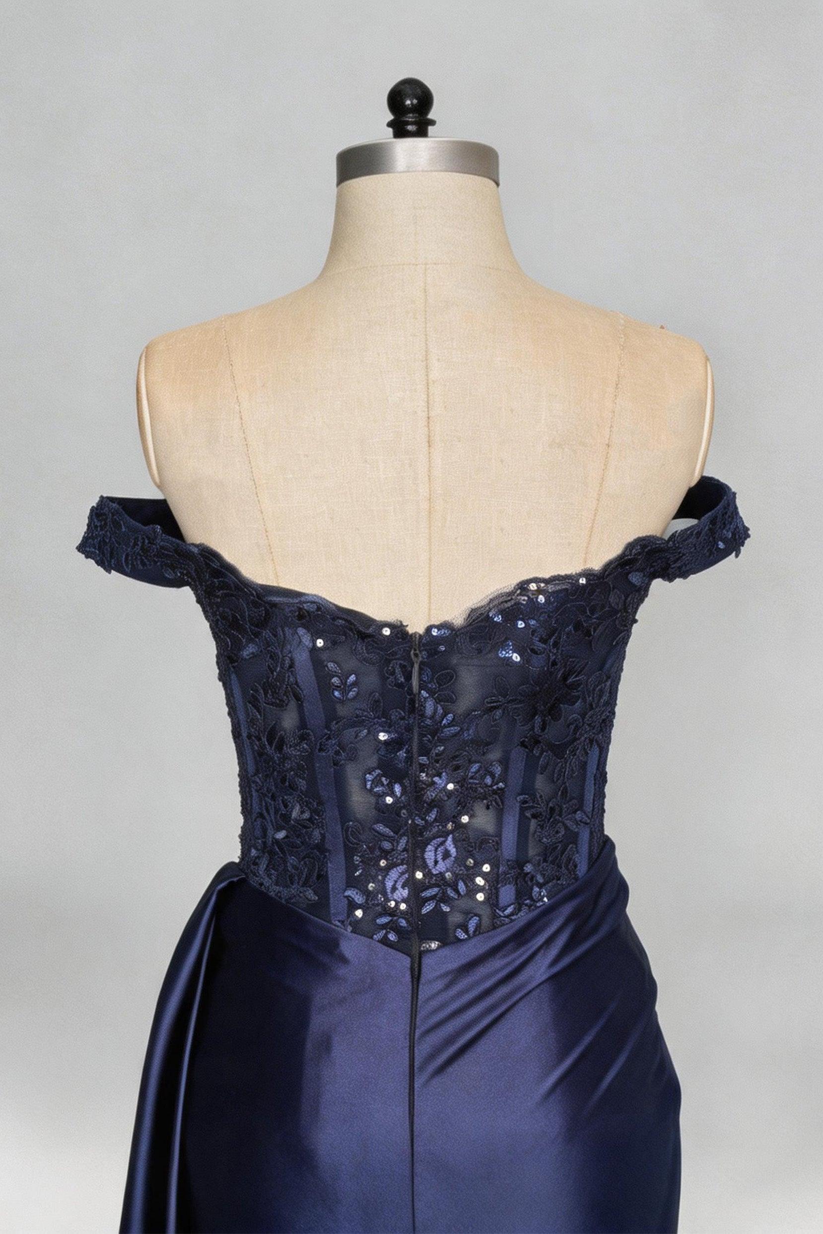Mermaid Sweep-Brush Train Elastic Silk like Satin Prom Dress CS0714