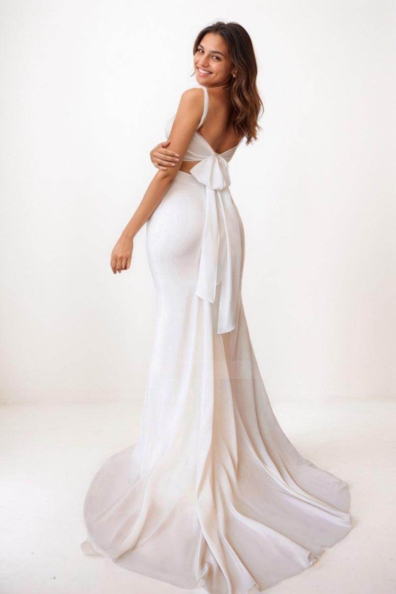 Mermaid Sweep Train Chiffon Prom Dresses CS0719