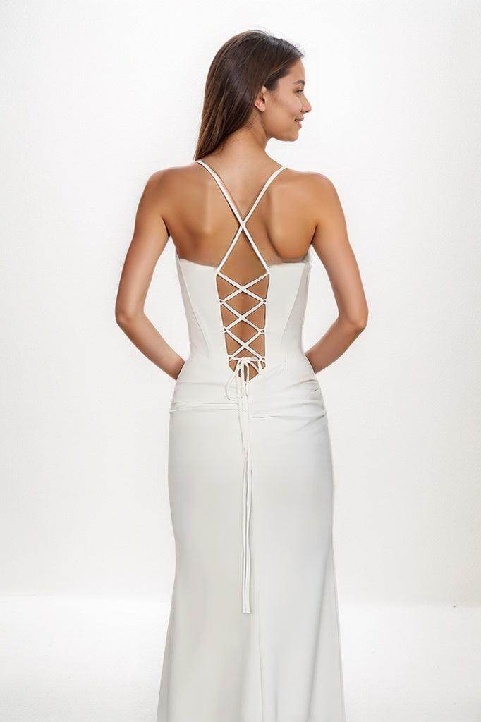 Sparkle V-Neck Jersey Prom Dresses With High Split CS0786