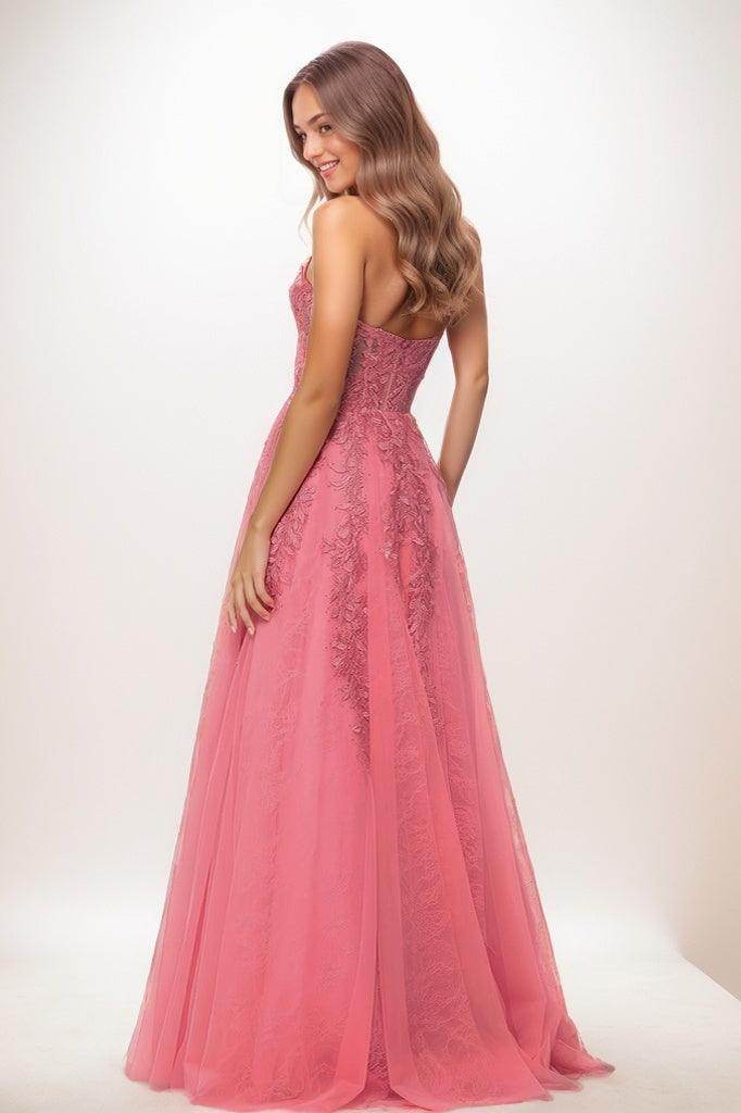 Shiny Halter Lace Illusion Corset A Line Sweep Prom Dresses CS0815