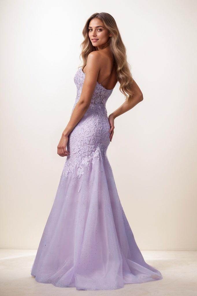 Trumpet Sweetheart Sleeveless Lace Tulle Prom Dresses CS0819